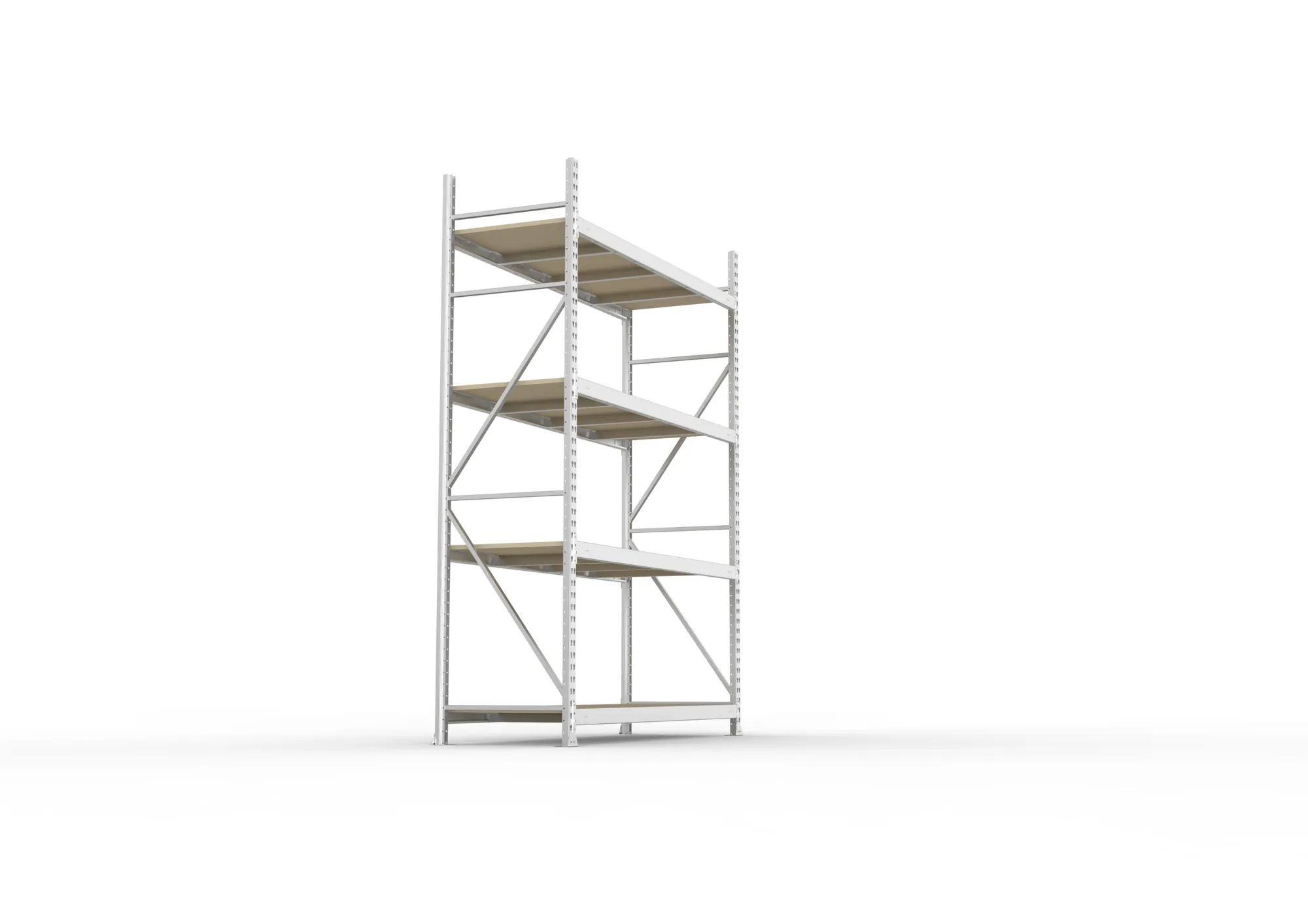 META MINI-RACK Weitspannregal | Grundregal | 2500 x 1800 x 650 mm | Fachlast 600 kg | Spanplattenböden | 4 Ebenen