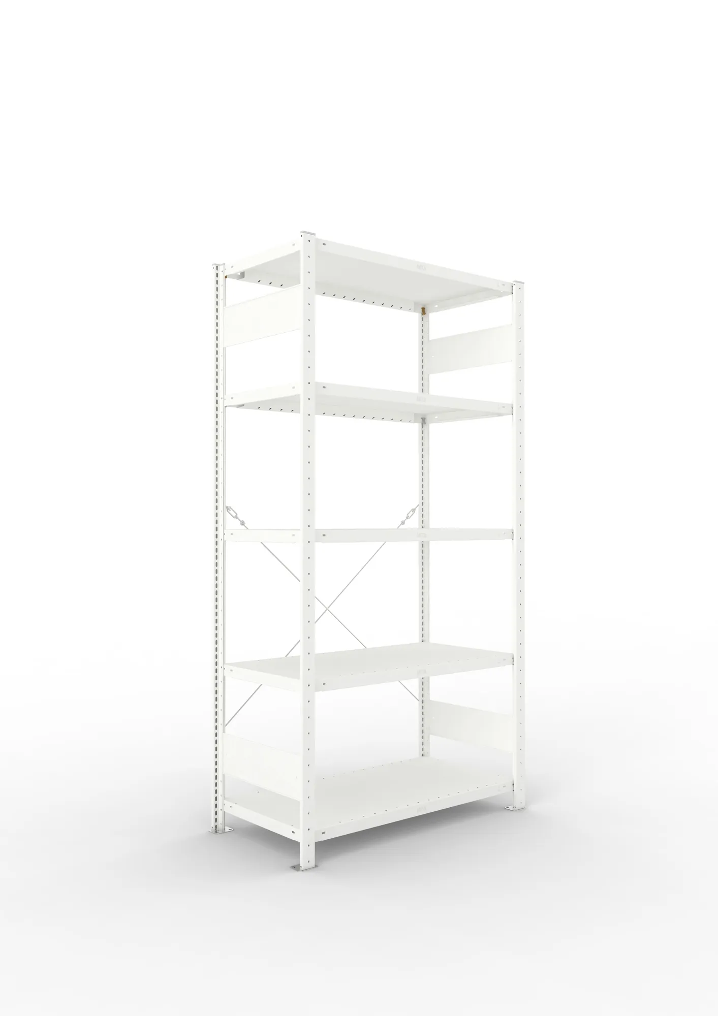 META CLIP | Fachbodenregal | Grundregal | 2000 x 1000 x 500 mm | Fachlast 100 kg | 4+1 Ebenen | RAL 7035