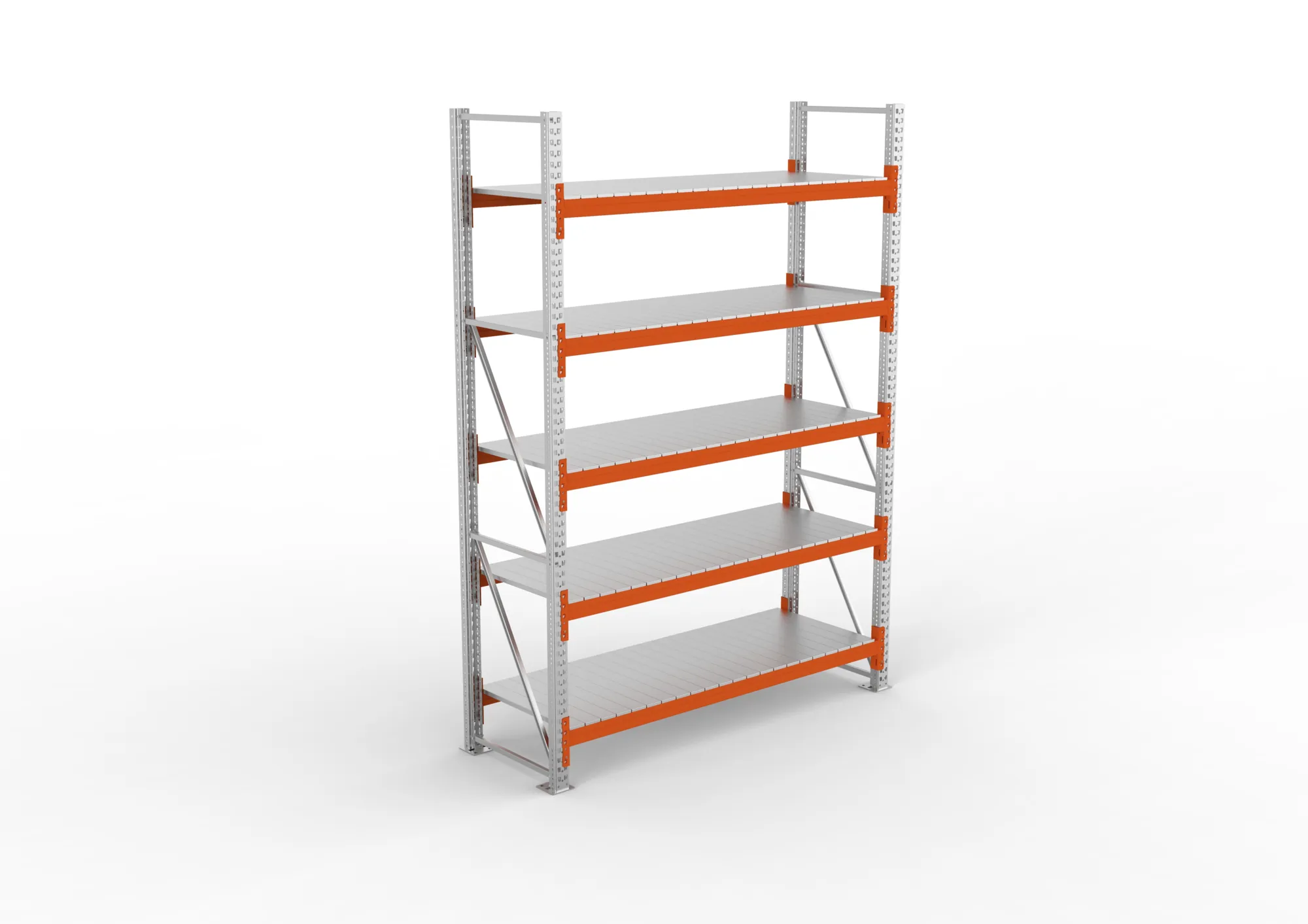 META MULTIPAL | Großfachregal | Grundregal | 3300 x 2225 x 800 mm | Fachlast 1700 kg | 5 Ebenen | Stahlpaneele | verzinkt