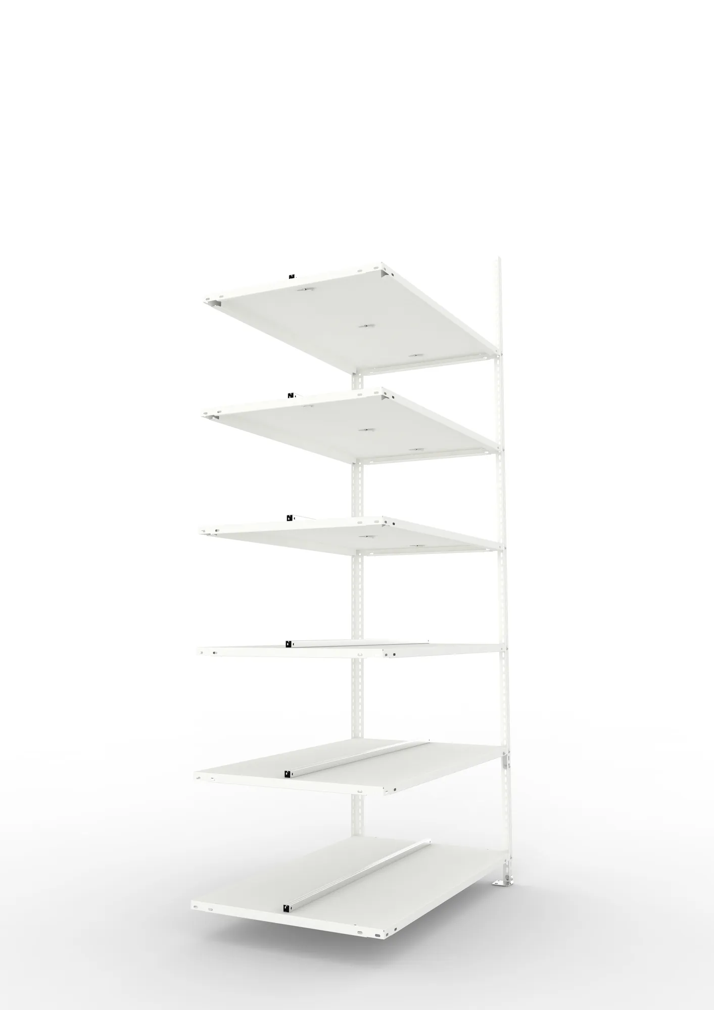META FIX COMPACT | Büro-Schraubregal | Anbauregal | 2200 x 1000 x 600 mm | Fachlast 100 kg | 6 Ebenen | RAL 7035