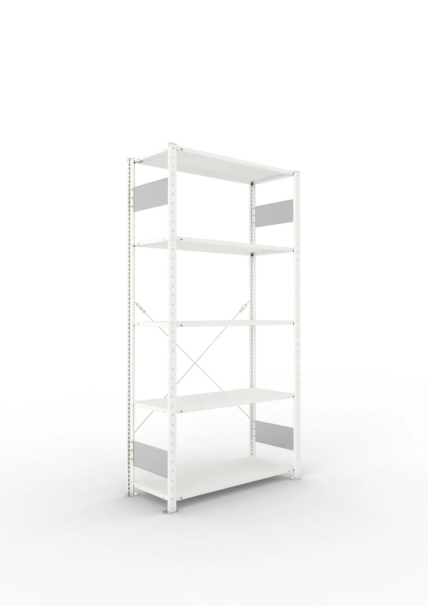 META CLIP S3 | Fachbodenregal | Grundregal | 2000 x 1000 x 400 mm | Fachlast 80 kg | 4+1 Ebenen | RAL 7035