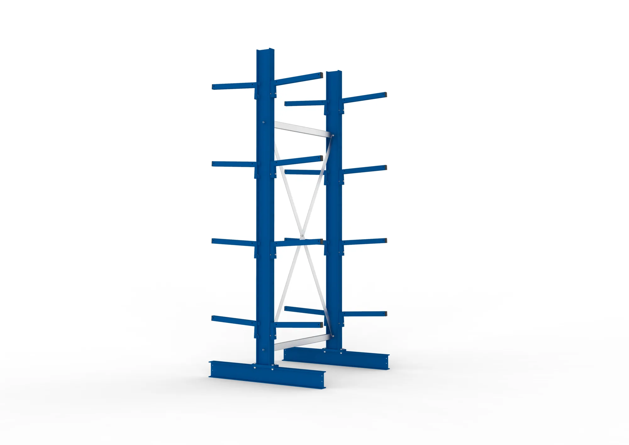 META MULTISTRONG L | Kragarmregal | Grundregal | 2500 x 1000 x 400 mm | Armlast 220 kg | doppelseitig | 4+1 Ebenen
