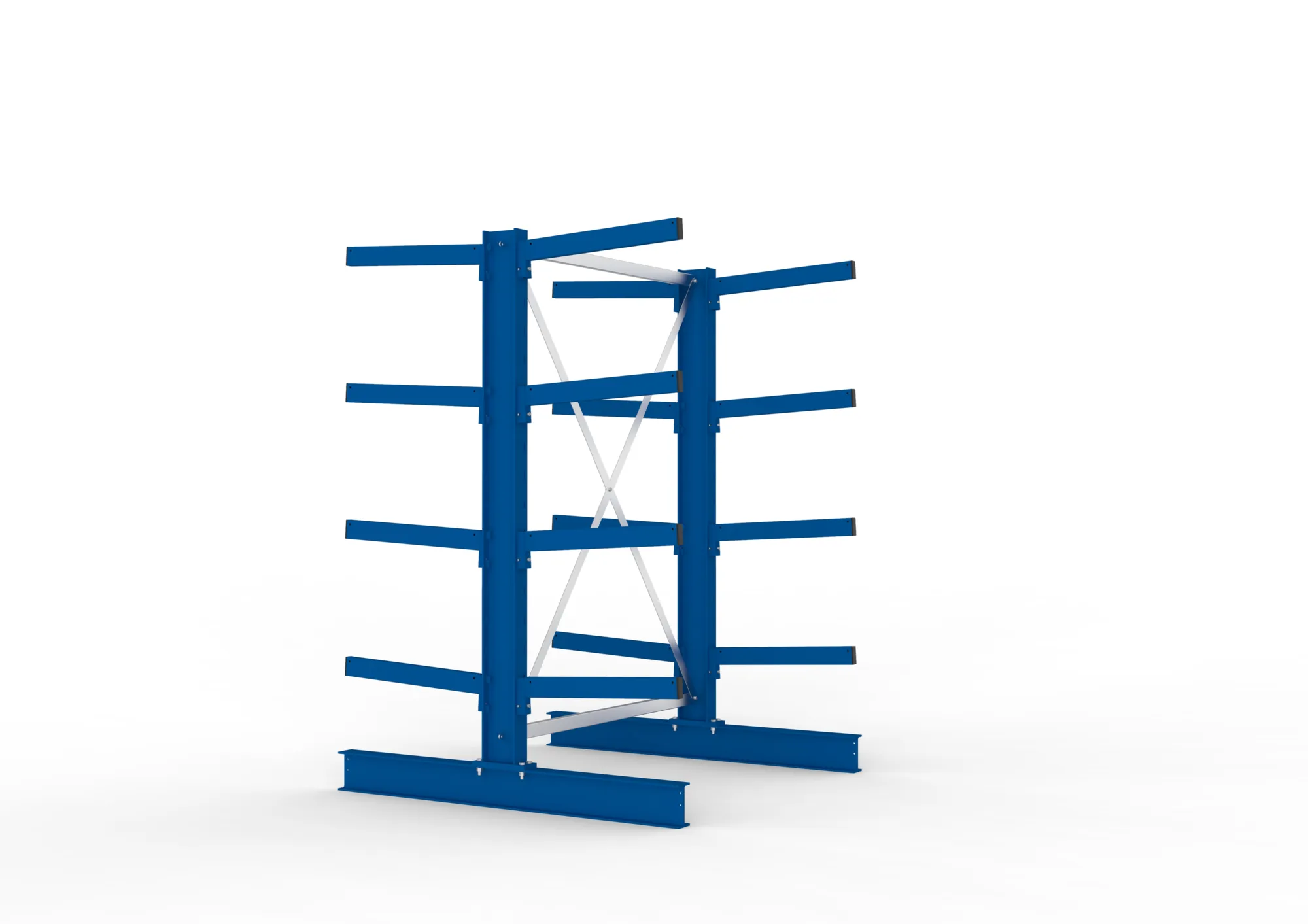 META MULTISTRONG M | Kragarmregal | Grundregal | 2000 x 1300 x 600 mm | Armlast 355 kg | doppelseitig | 4+1 Ebenen
