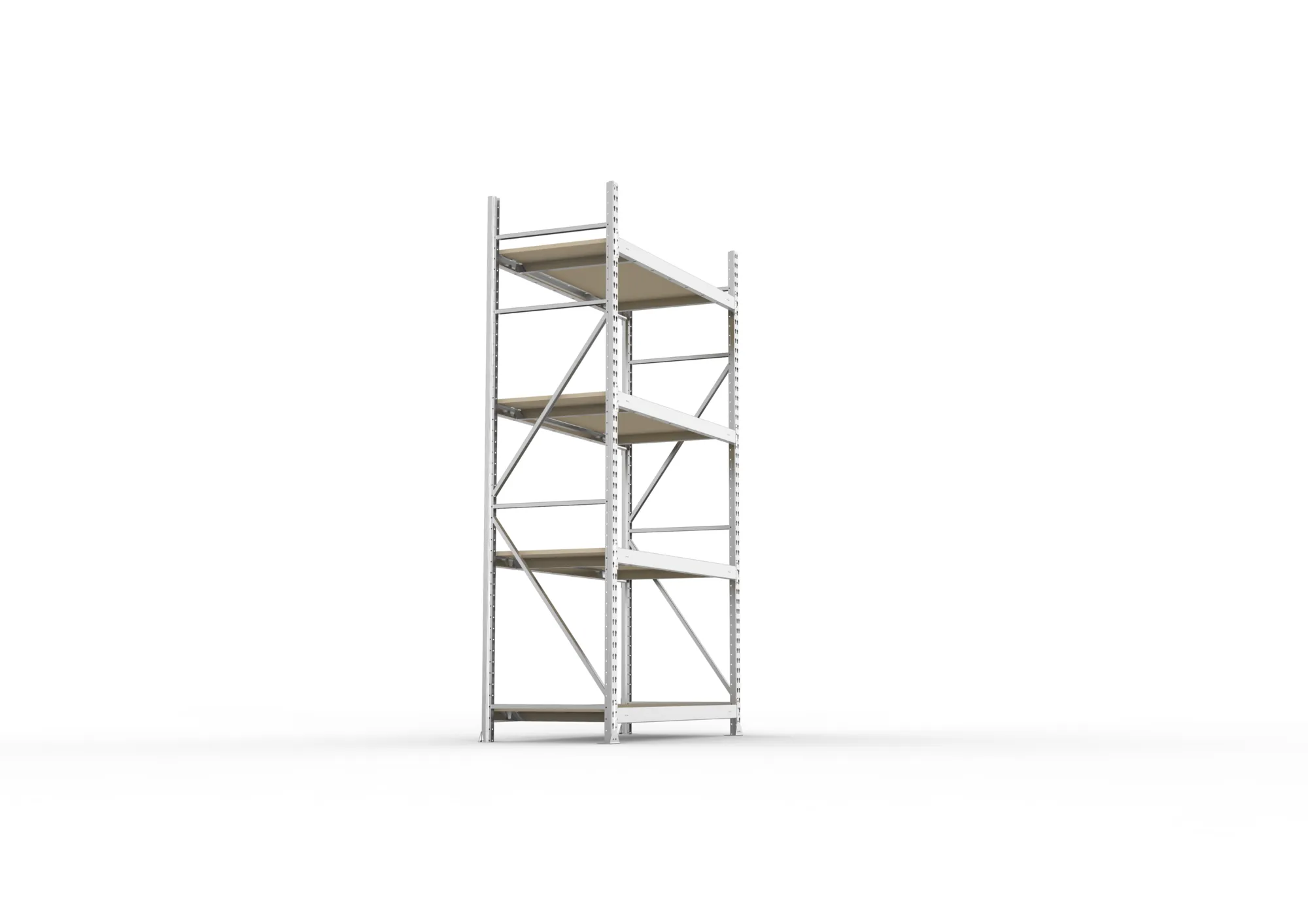 META MINI-RACK Weitspannregal | Grundregal | 2500 x 1400 x 650 mm | Fachlast 600 kg | Spanplattenböden | 4 Ebenen