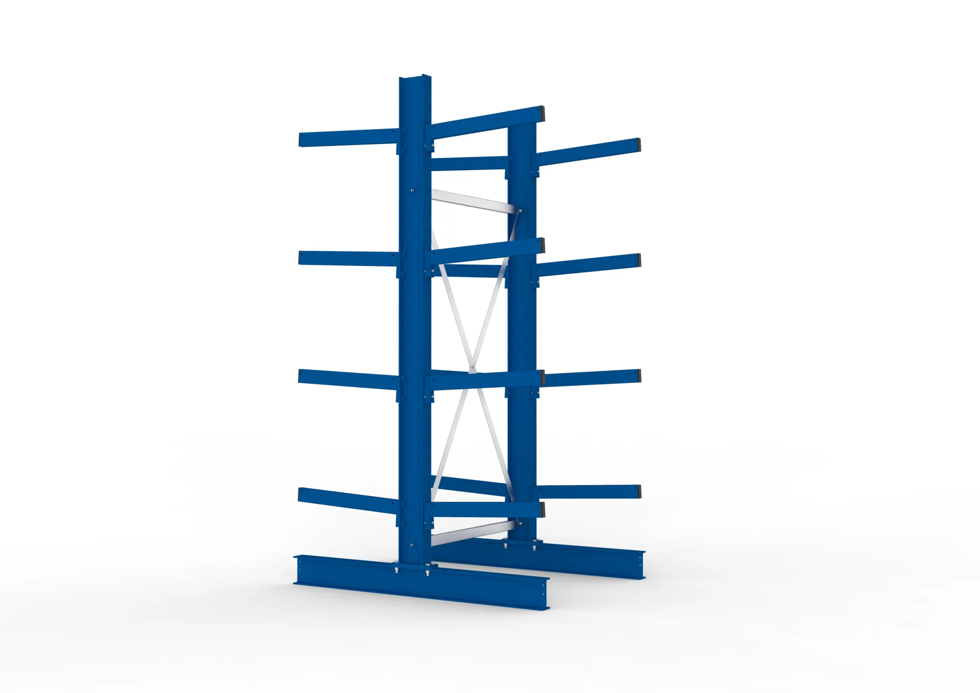 META MULTISTRONG M | Kragarmregal | Grundregal | 2500 x 1000 x 600 mm | Armlast 355 kg | doppelseitig | 4+1 Ebenen