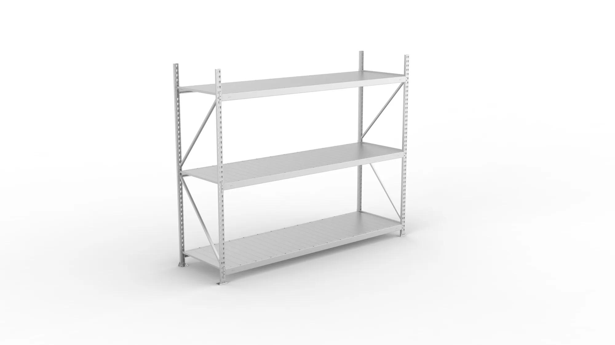 META MINI-RACK Weitspannregal | Grundregal | 2200 x 2600 x 800 mm | Fachlast 490 kg | Stahlpaneelböden | 3 Ebenen