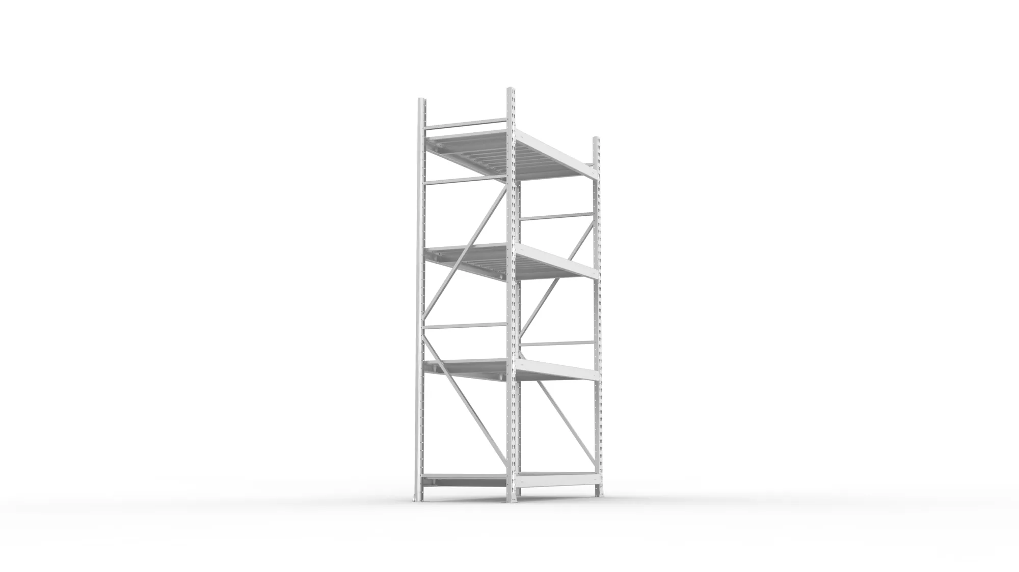 META MINI-RACK Weitspannregal | Grundregal | 2500 x 1400 x 650 mm | Fachlast 600 kg | Stahlpaneelböden | 4 Ebenen