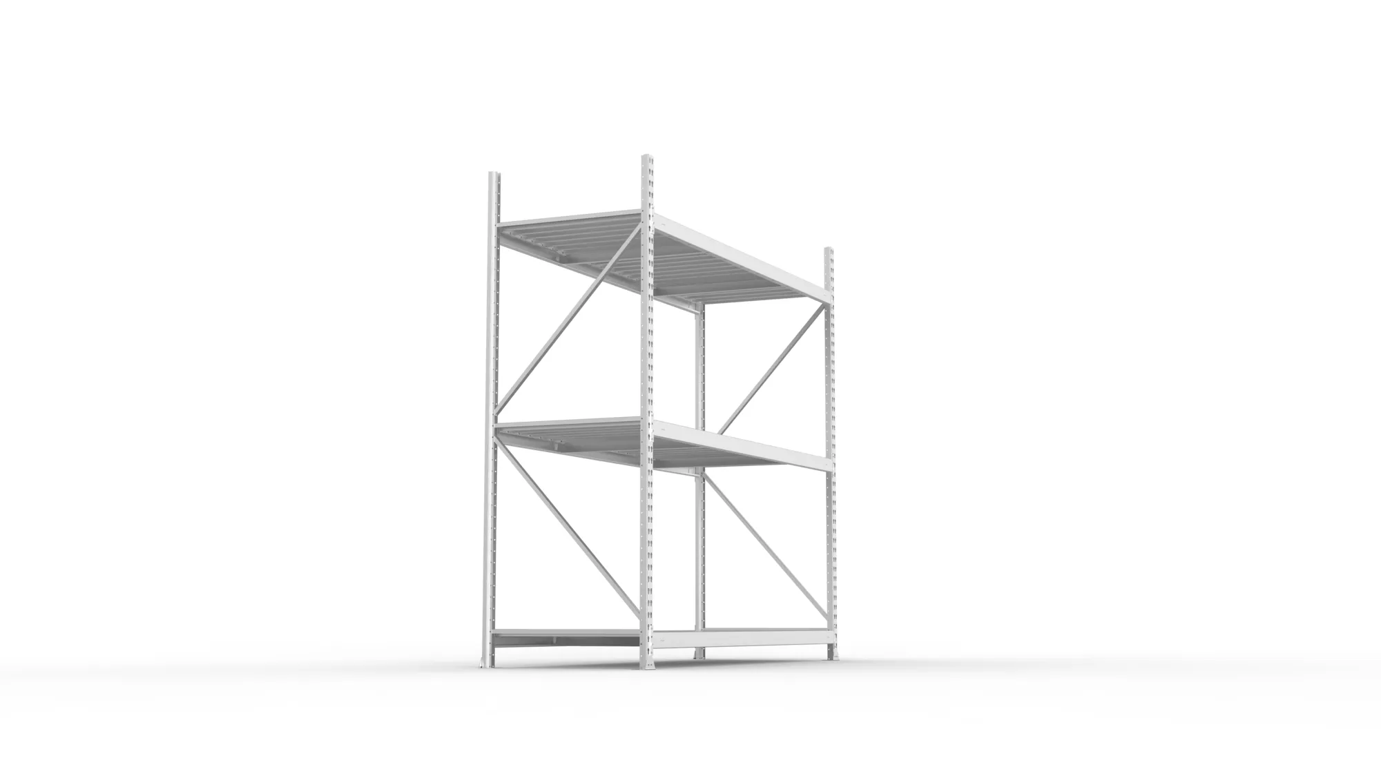 META MINI-RACK Weitspannregal | Grundregal | 2200 x 2200 x 800 mm | Fachlast 600 kg | Stahlpaneelböden | 3 Ebenen