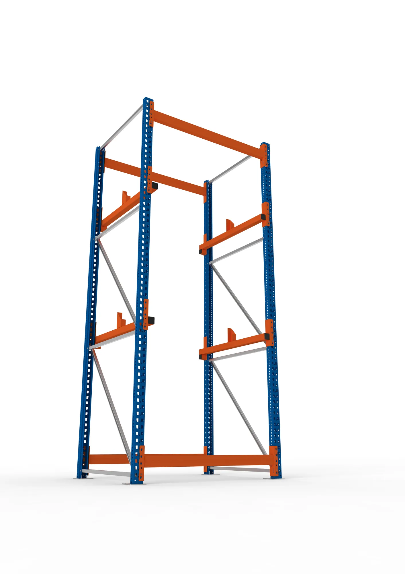 META MULTIPAL | Kabeltrommelregal | Grundregal | 3300 x 1300 x 1100 mm | Feldlast 4000 kg | 2 Ebenen | Typ 1 | RAL 5010