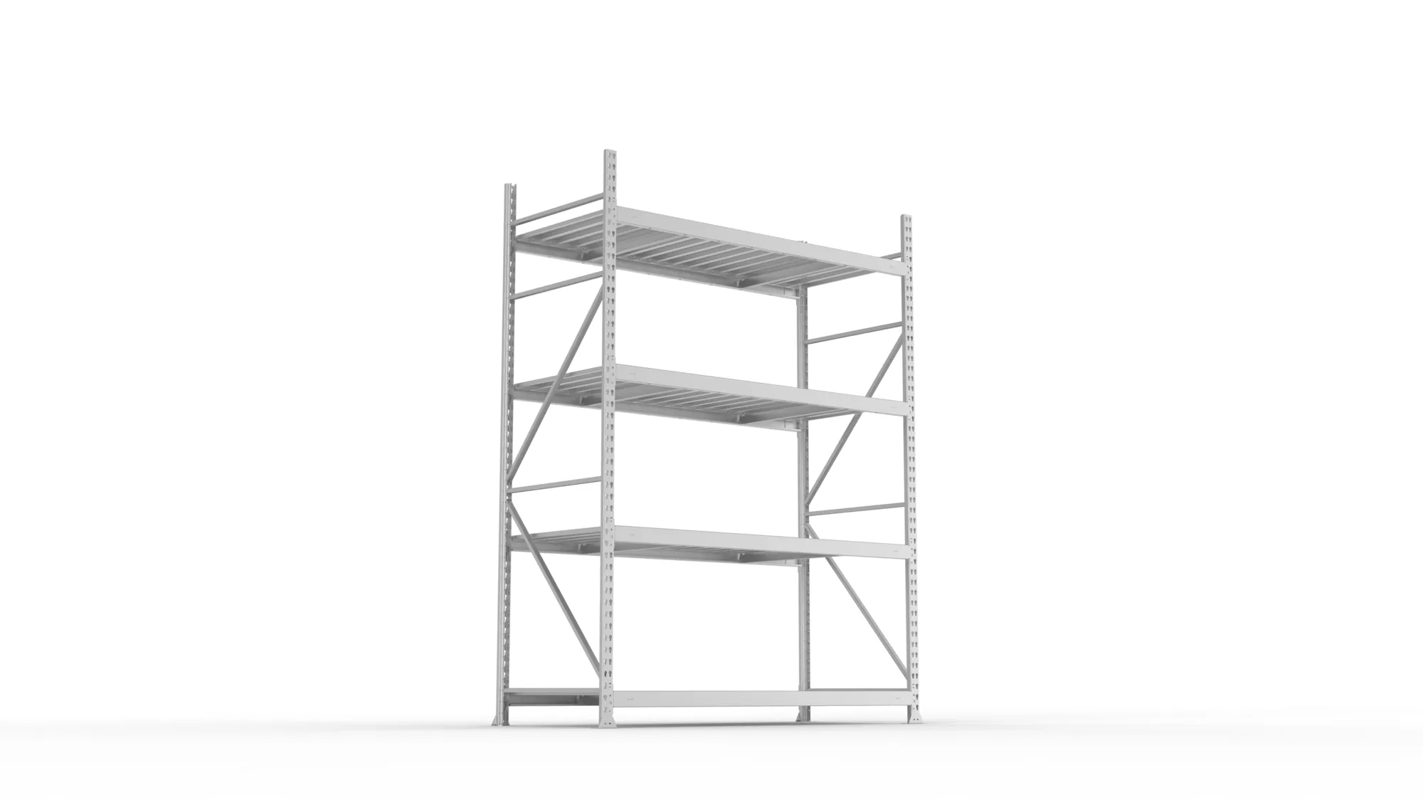 META MINI-RACK Weitspannregal | Grundregal | 2500 x 1800 x 800 mm | Fachlast 600 kg | Stahlpaneelböden | 4 Ebenen