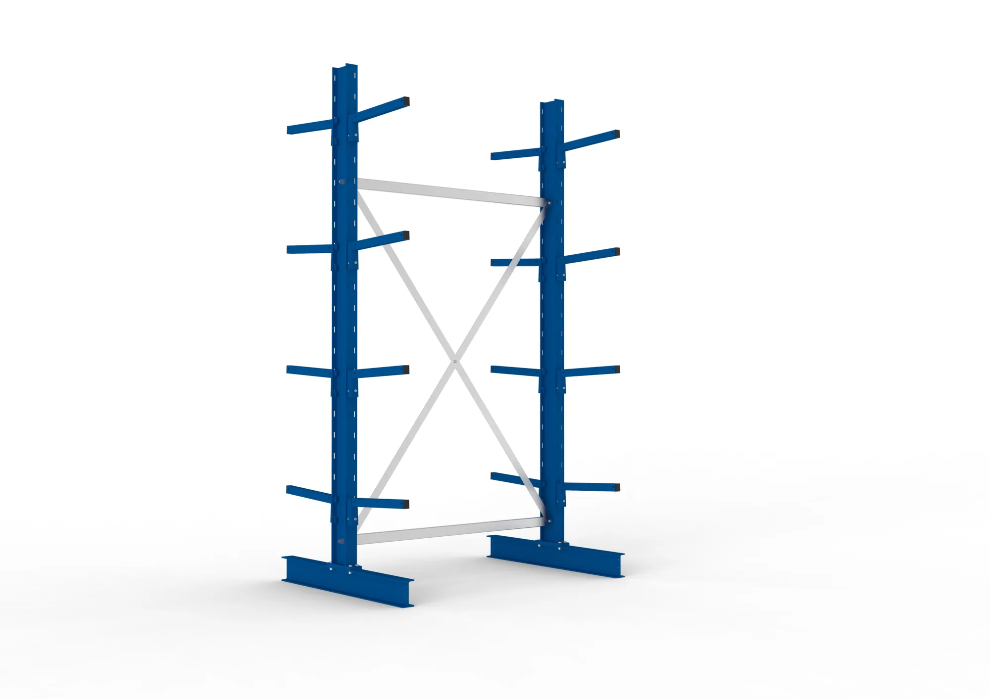 META MULTISTRONG L | Kragarmregal | Grundregal | 2500 x 1300 x 400 mm | Armlast 220 kg | doppelseitig | 4+1 Ebenen