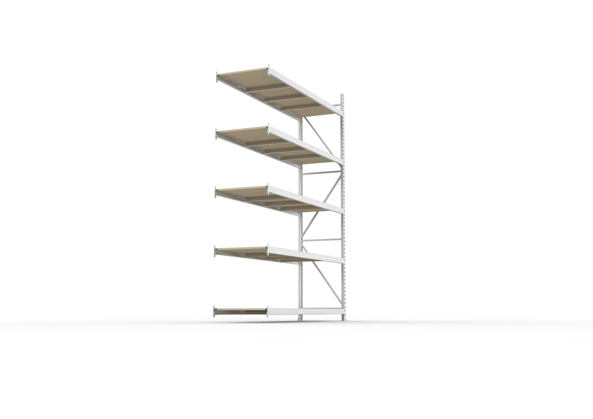 META MINI-RACK Weitspannregal | Anbauregal | 3000 x 2200 x 650 mm | Fachlast 600 kg | Spanplattenböden | 5 Ebenen