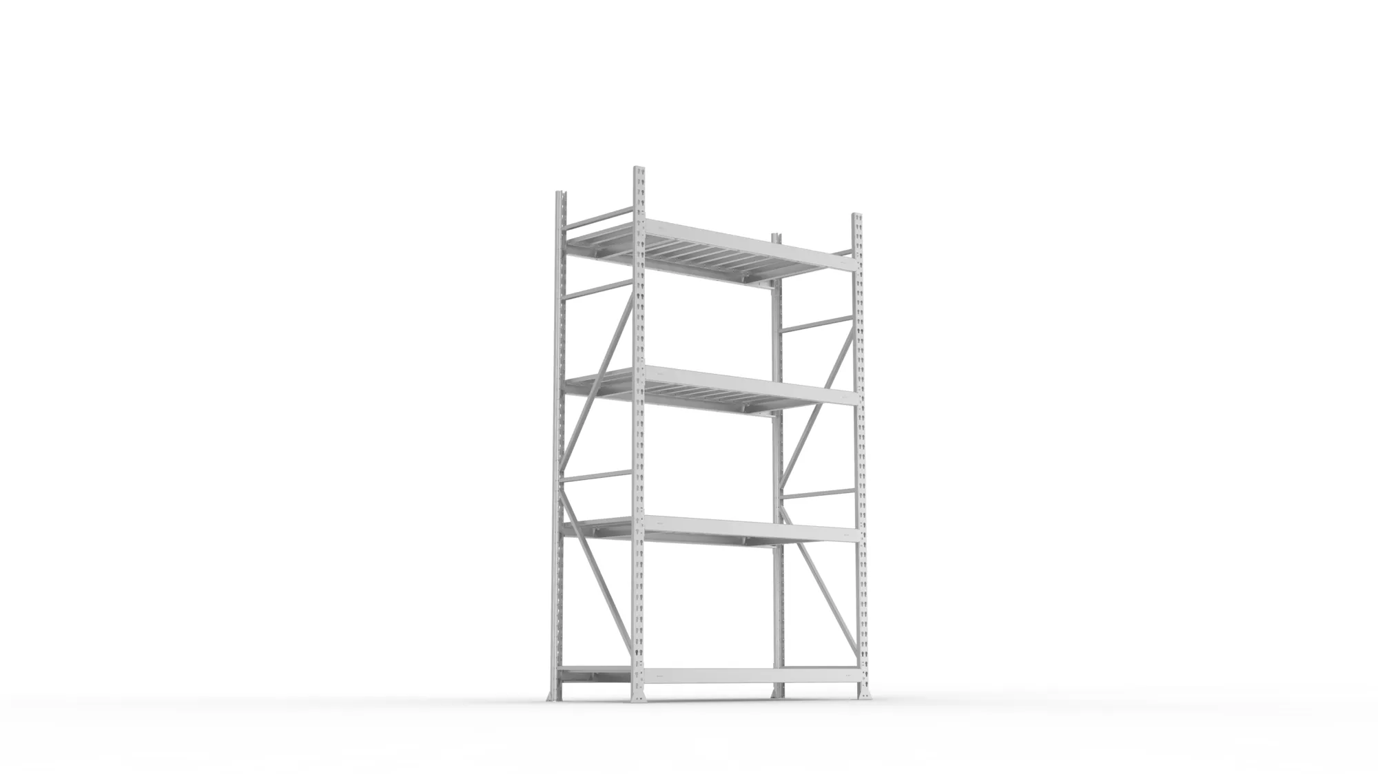 META MINI-RACK Weitspannregal | Grundregal | 2500 x 1400 x 650 mm | Fachlast 600 kg | Stahlpaneelböden | 4 Ebenen