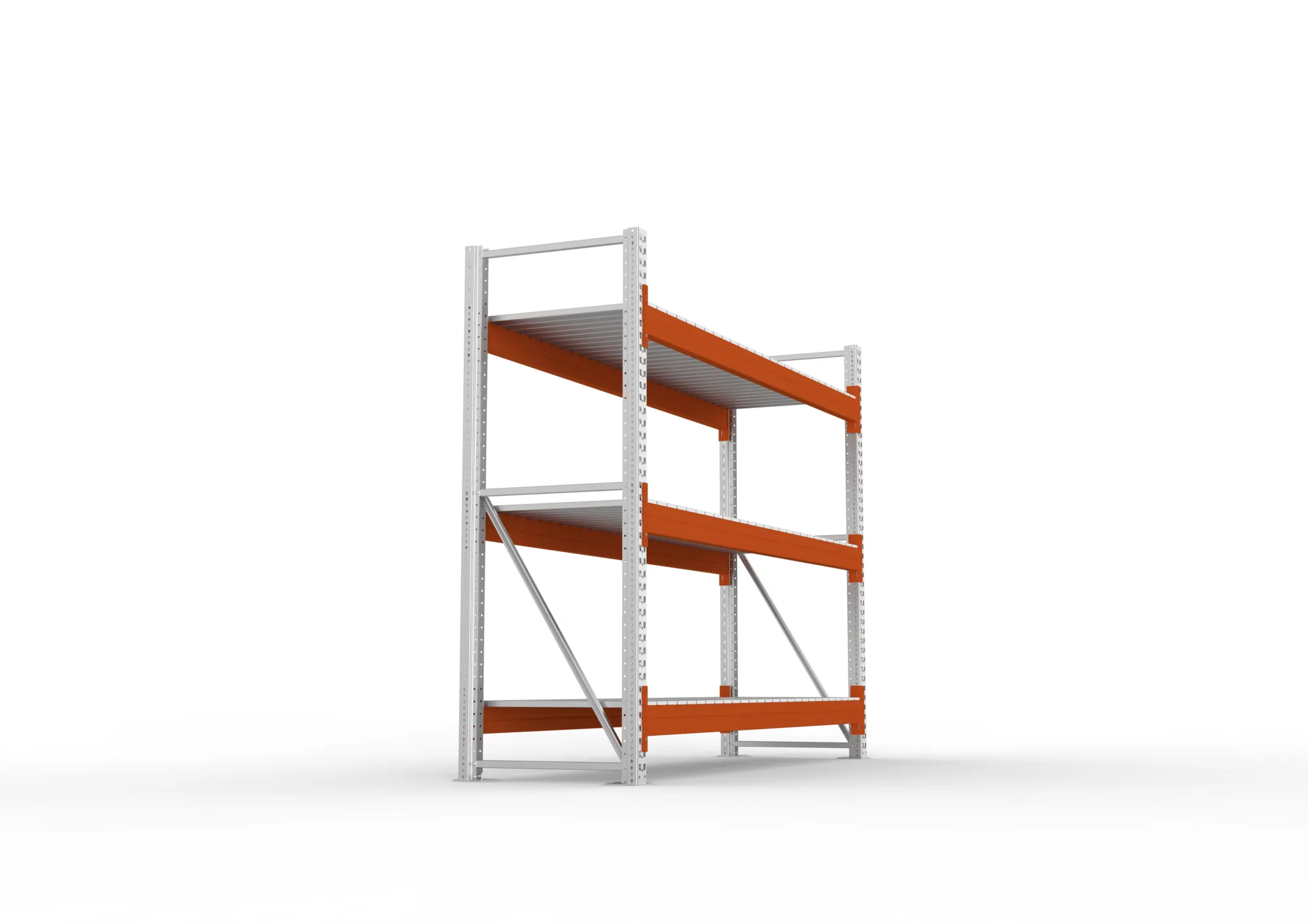 META MULTIPAL | Großfachregal | Grundregal | 2200 x 2700 x 800 mm | Fachlast 2400 kg | 3 Ebenen | Stahlpaneele | verzinkt