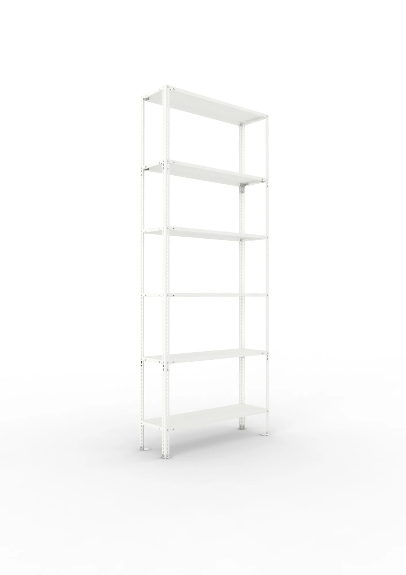 META FIX | Fachbodenregal | Grundregal | 2500 x 1000 x 300 mm | Fachlast 80 kg | 6 Ebenen | RAL 7035