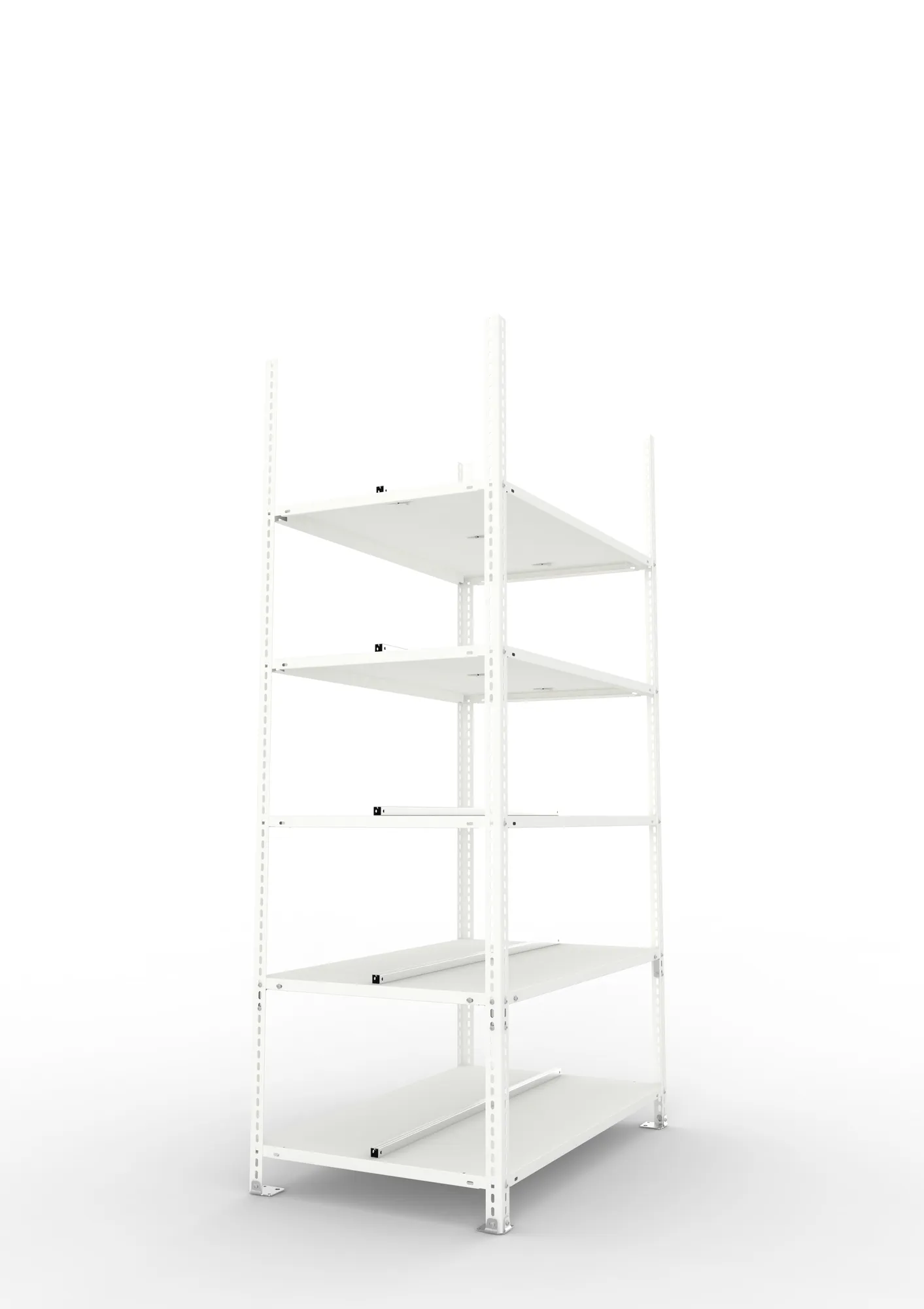 META FIX COMPACT | Büro-Schraubregal | Grundregal | 1850 x 1000 x 600 mm | 70 kg | 5 Ebenen | RAL 7035