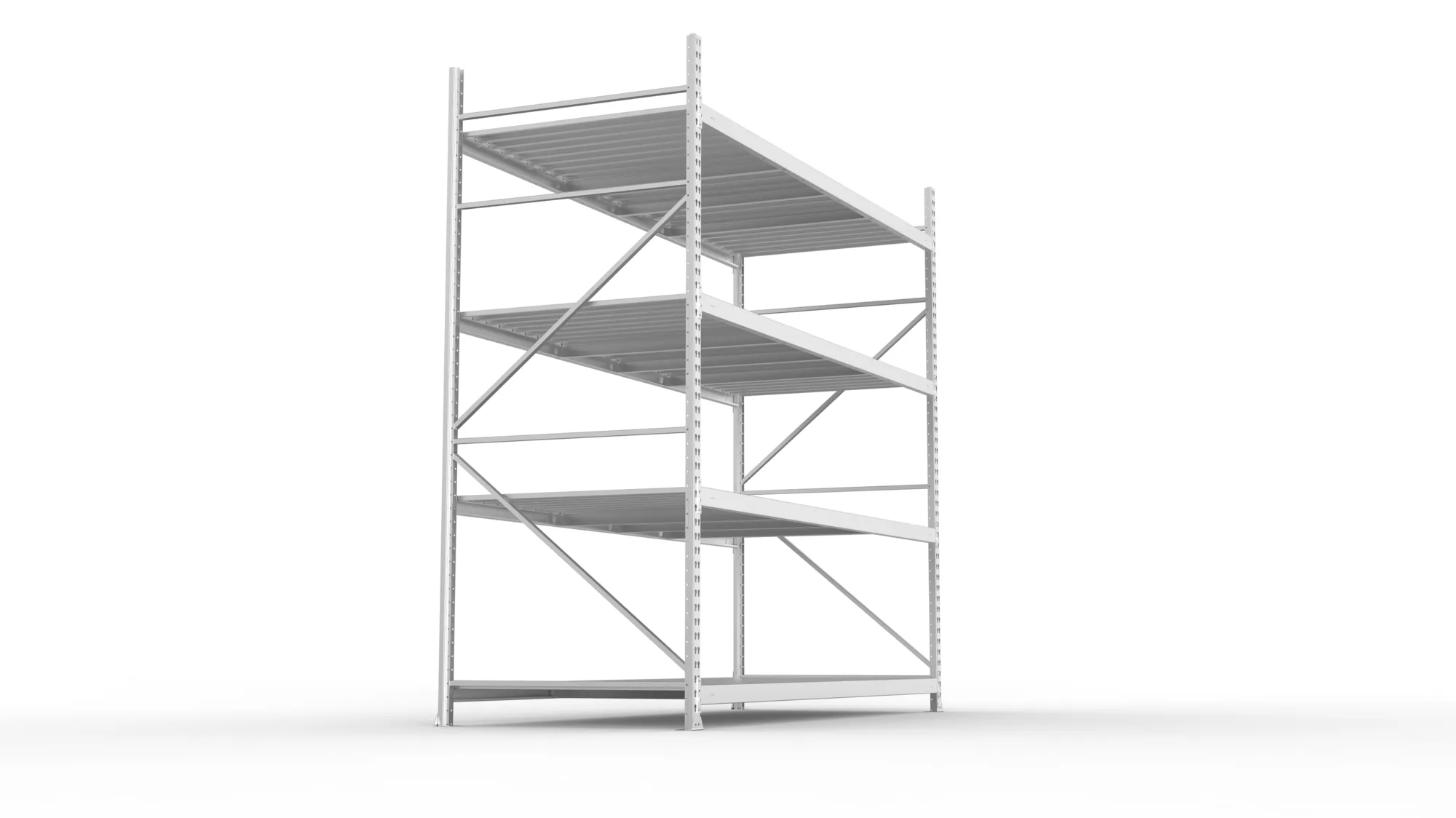 META MINI-RACK Weitspannregal | Grundregal | 2500 x 2600 x 1050 mm | Fachlast 490 kg | Stahlpaneelböden | 4 Ebenen