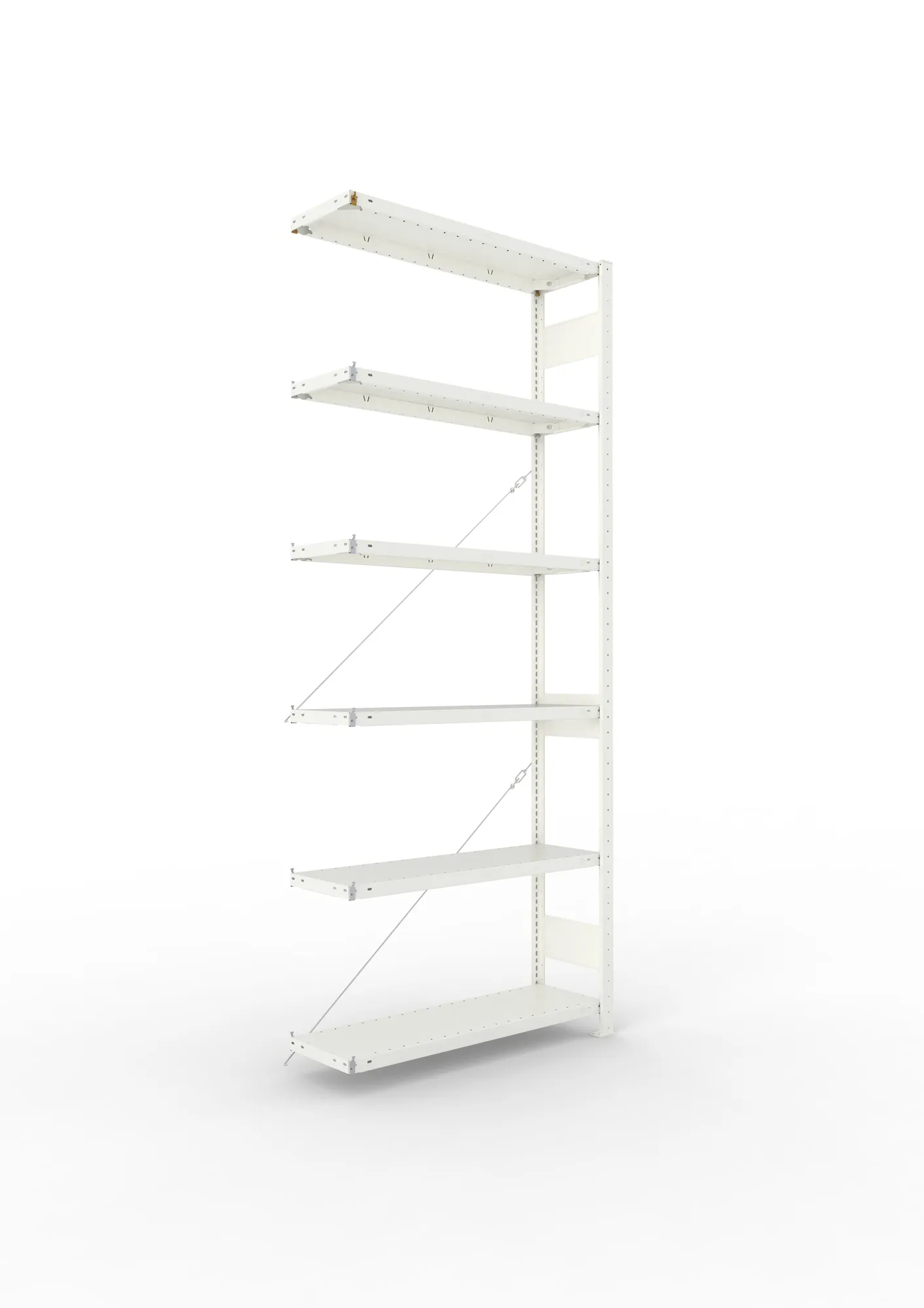 META CLIP | Fachbodenregal | Anbauregal | 2500 x 1000 x 300 mm | Fachlast 150 kg | 5+1 Ebenen | RAL 7035