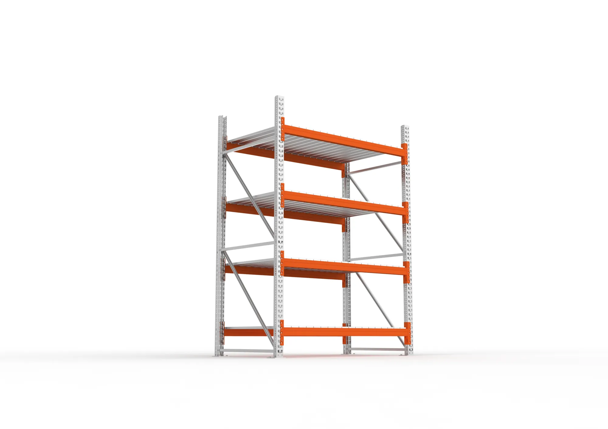 META MULTIPAL | Großfachregal | Grundregal | 2700 x 1825 x 1100 mm | Fachlast 1800 kg | 4 Ebenen | Stahlpaneele | verzinkt