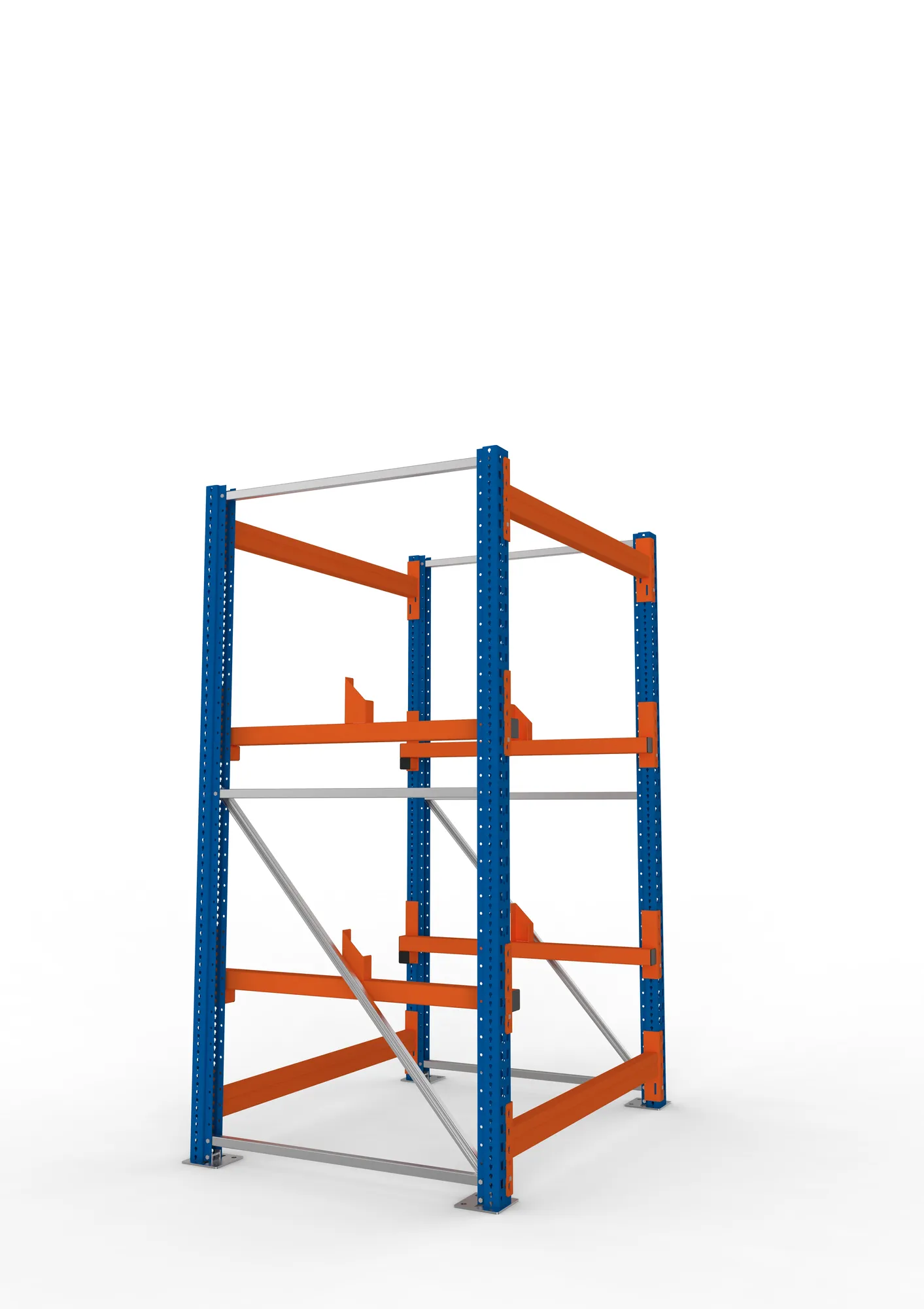 META MULTIPAL | Kabeltrommelregal | Grundregal | 2200 x 1300 x 1100 mm | Feldlast 4000 kg | 2 Ebenen | Typ 1 | RAL 5010
