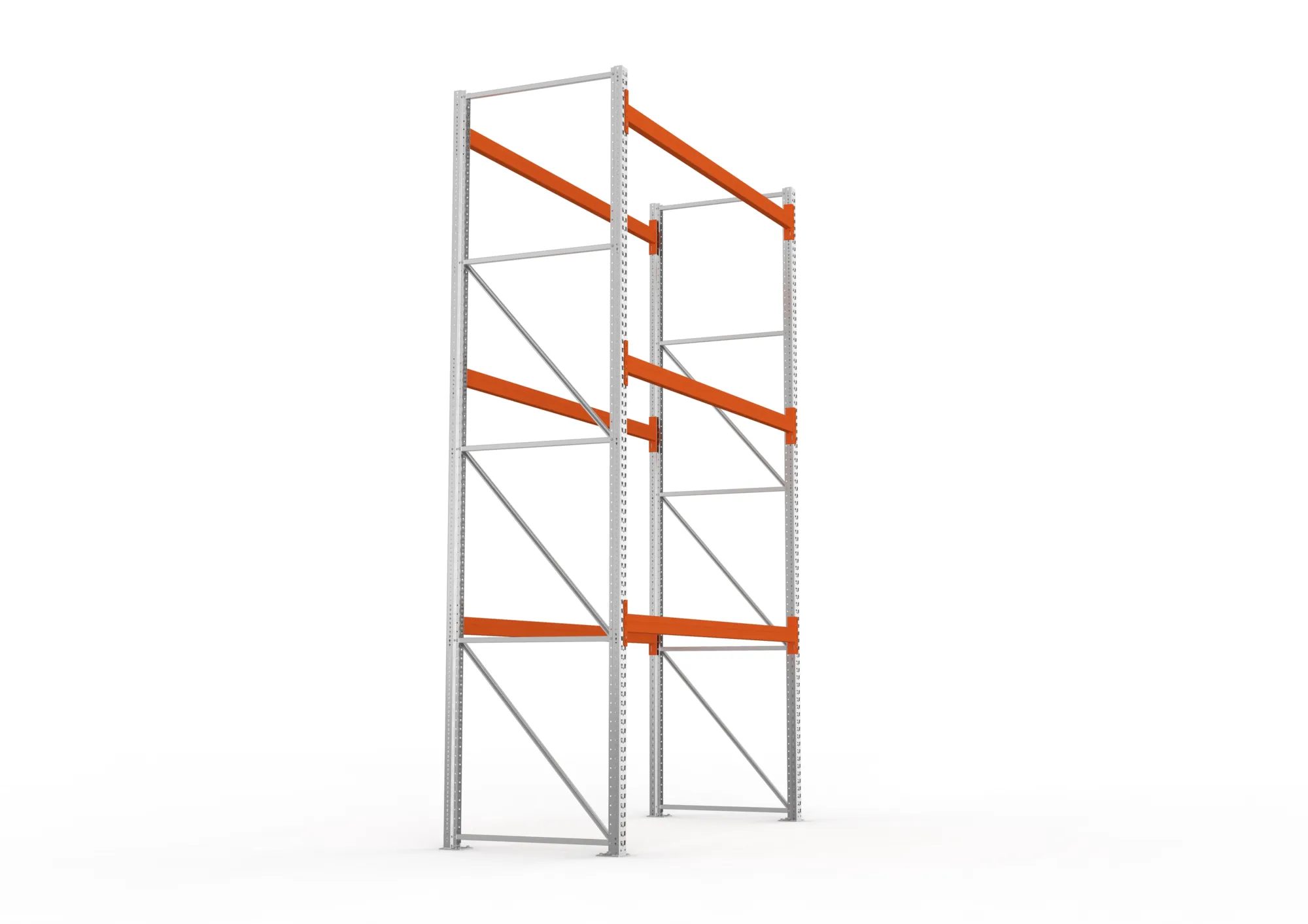 META MULTIPAL | Palettenregal | Grundregal | 4400 x 2700 x 1100 mm | Fachlast 780 kg | 4 Ebenen | 12 Paletten | verzinkt