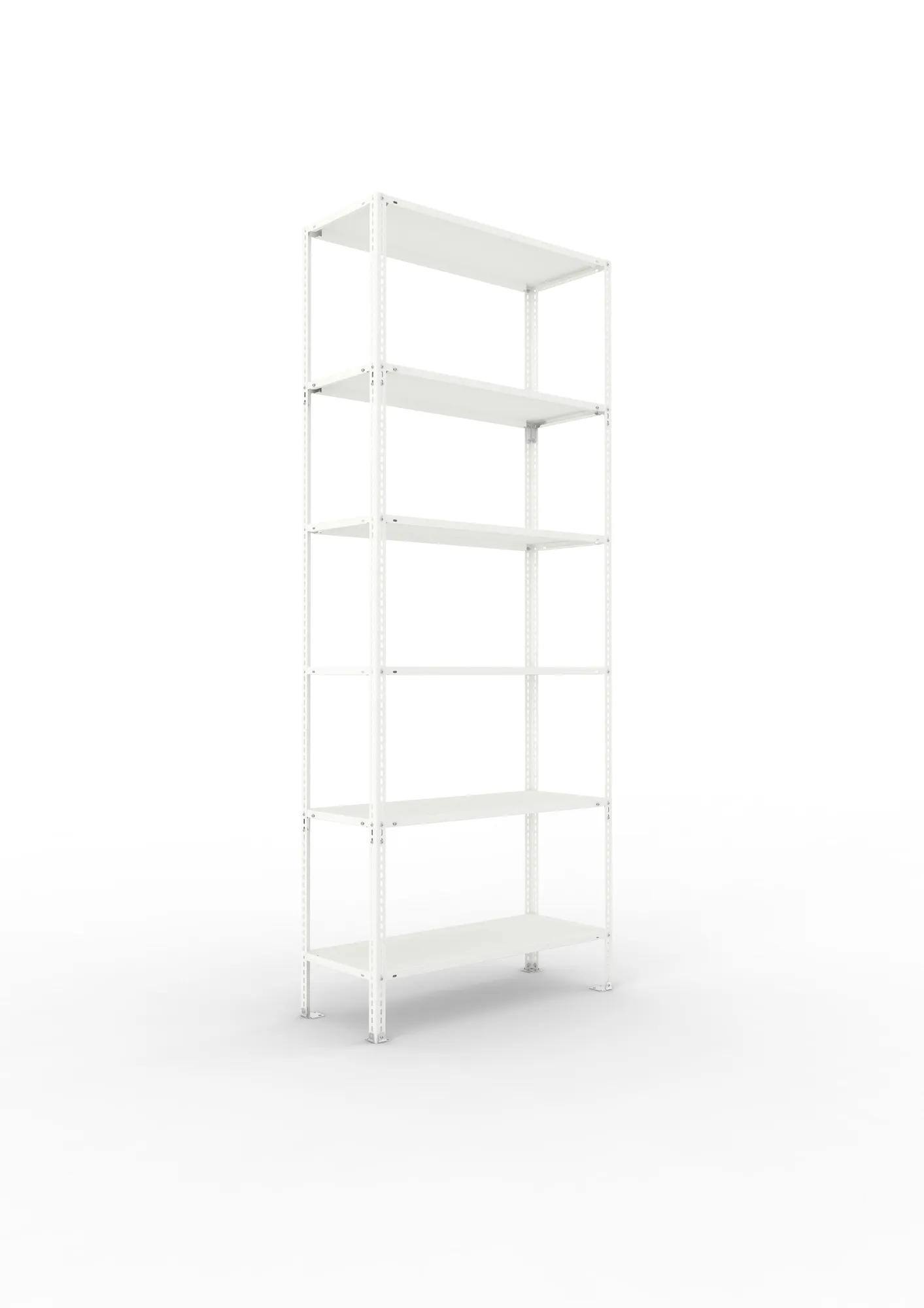 META FIX | Fachbodenregal | Grundregal | 2500 x 1000 x 400 mm | Fachlast 80 kg | 6 Ebenen | RAL 7035