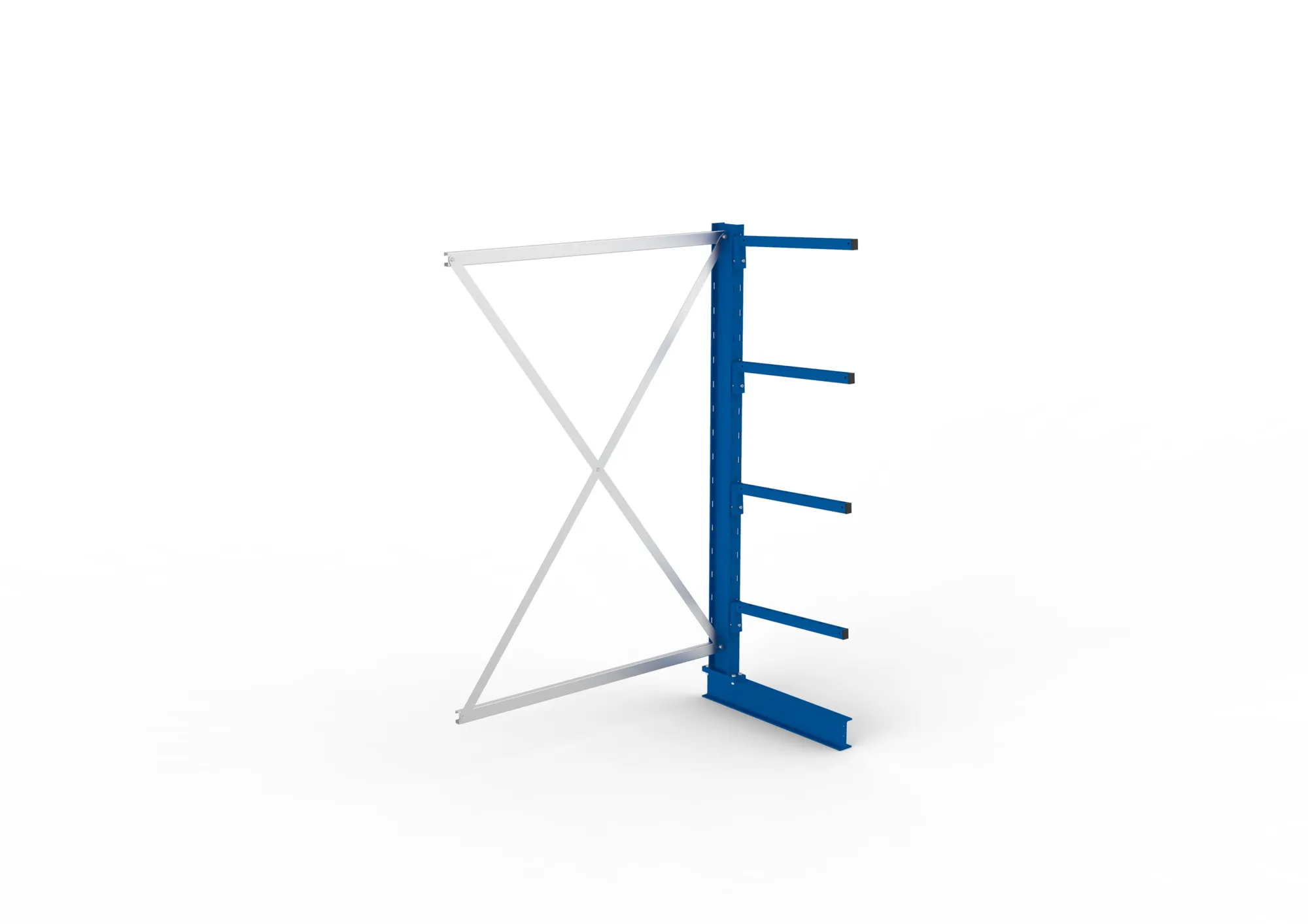 META MULTISTRONG L | Kragarmregal | Anbauregal | 2000 x 1300 x 600 mm | Armlast 140 kg | einseitig | 4+1 Ebenen
