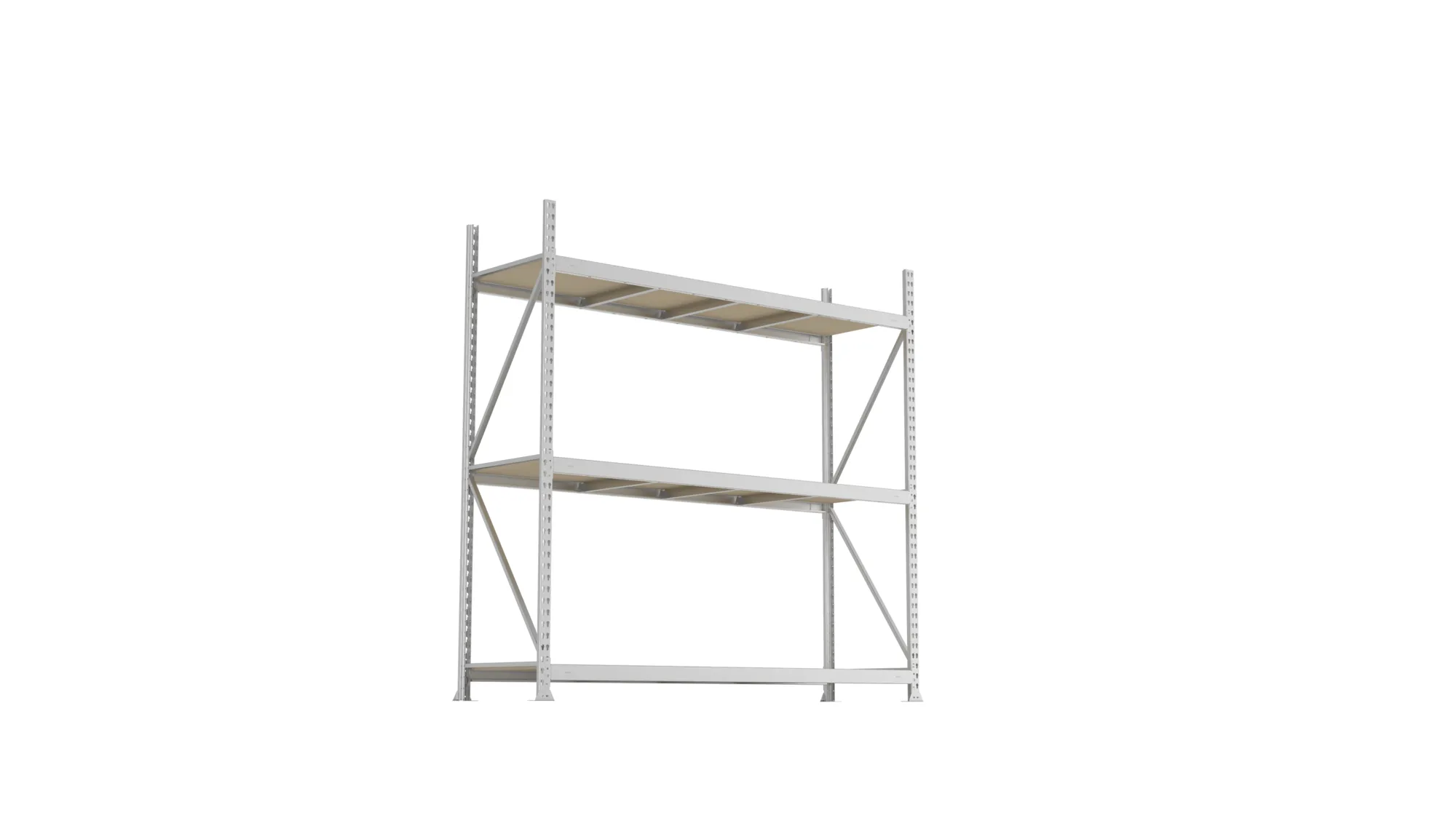 META MINI-RACK Weitspannregal | Grundregal | 2200 x 2200 x 650 mm | Fachlast 600 kg | Spanplattenböden | 3 Ebenen