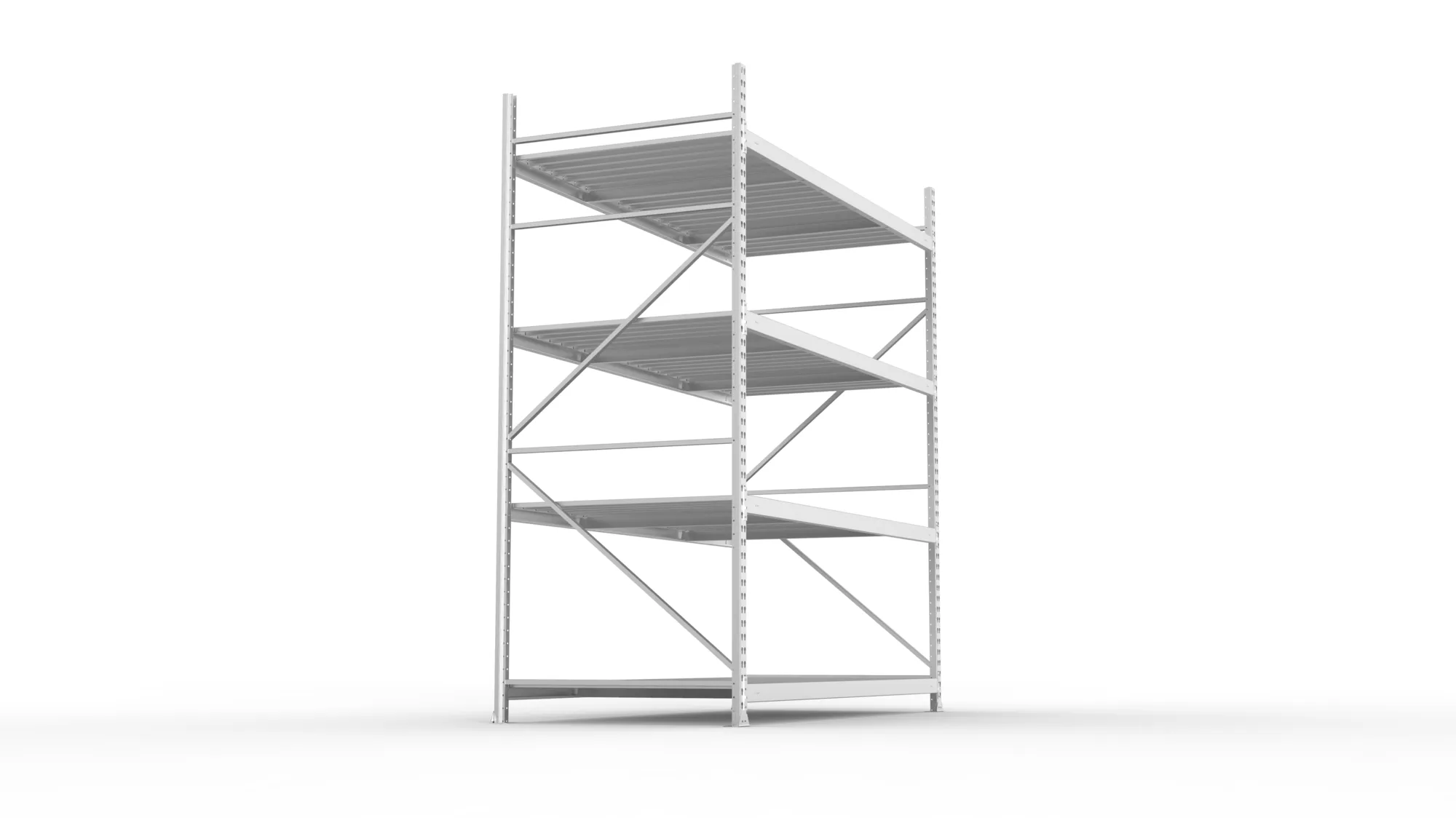 META MINI-RACK Weitspannregal | Grundregal | 2500 x 2200 x 1050 mm | Fachlast 600 kg | Stahlpaneelböden | 4 Ebenen