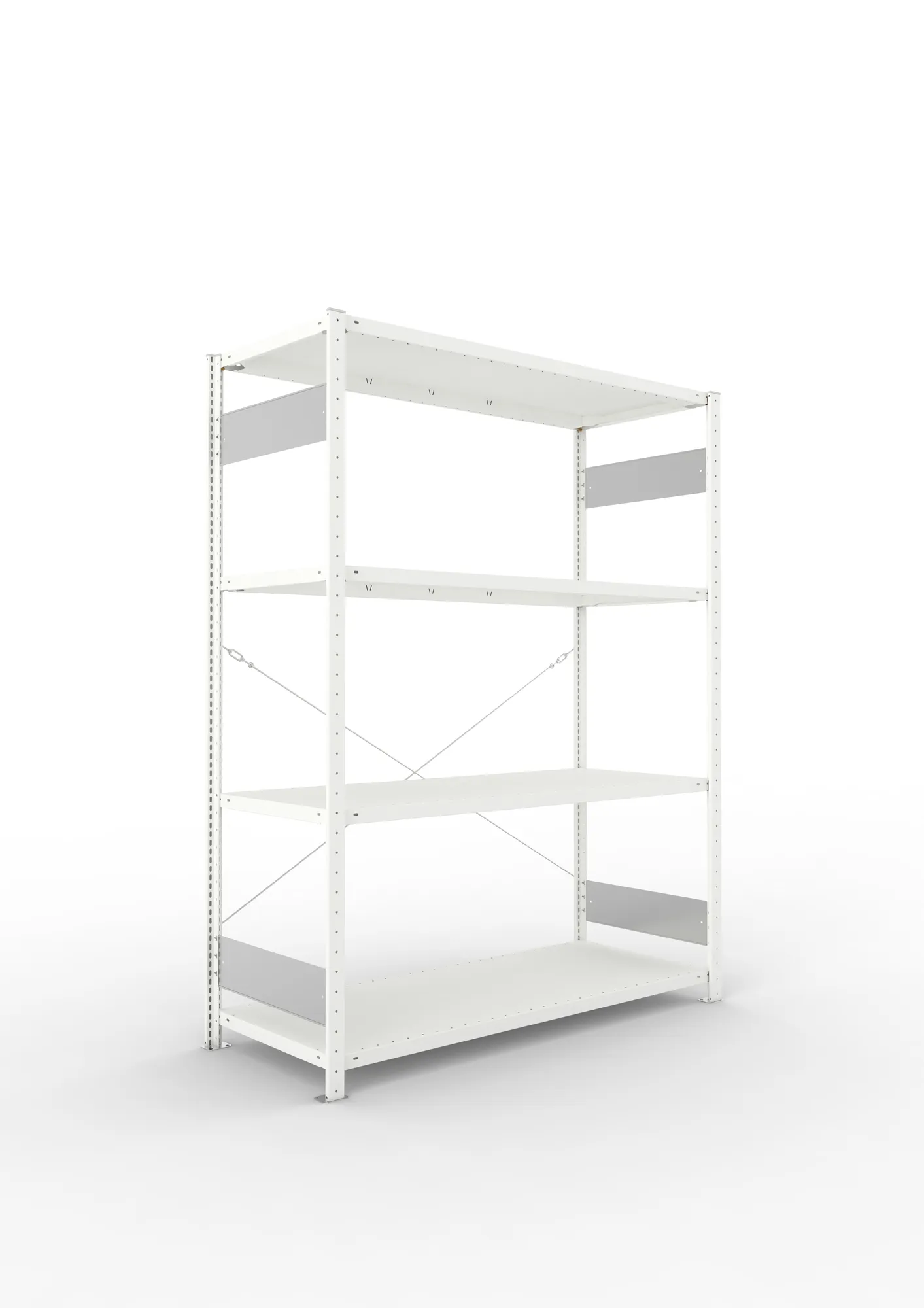 META CLIP S3 | Fachbodenregal | Grundregal | 2000 x 1500 x 600 mm | Fachlast 200 kg | 3+1 Ebenen | RAL 7035