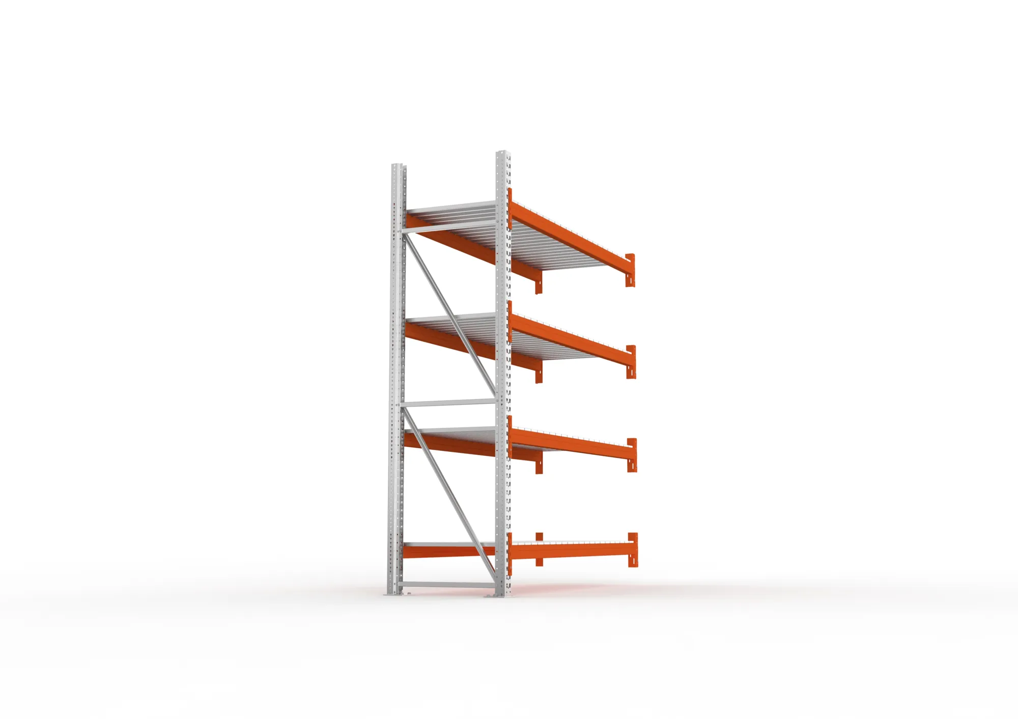 META MULTIPAL | Großfachregal | Anbauregal | 2700 x 2225 x 800 mm | Fachlast 1900 kg | 4 Ebenen | Stahlpaneele | verzinkt