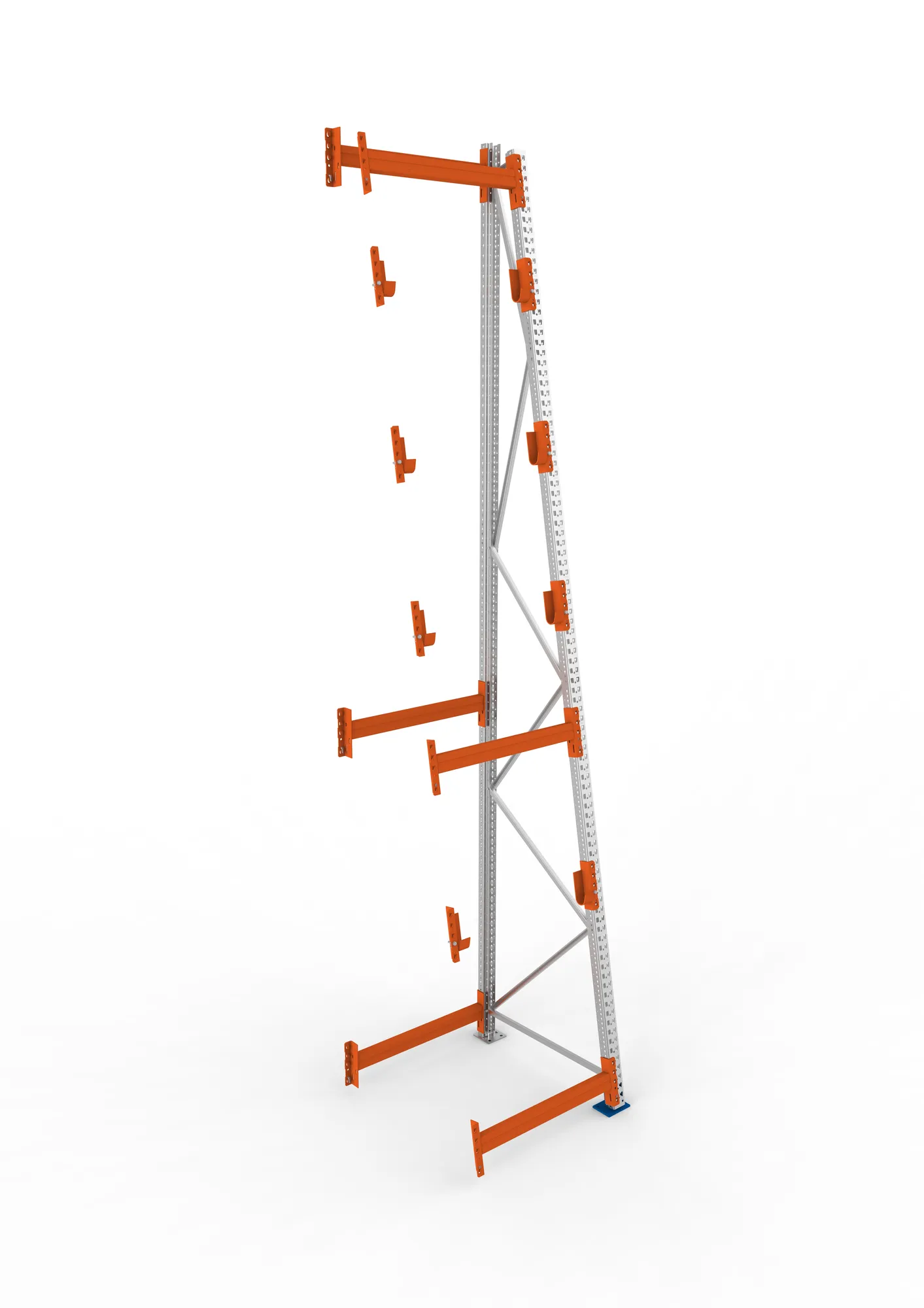 META MULTIPAL | Kabeltrommelregal | Anbauregal | 4900 x 900 x 1100 mm | Feldlast 3000 kg | 4 Ebenen | Typ 3/A-Ständer | verzinkt