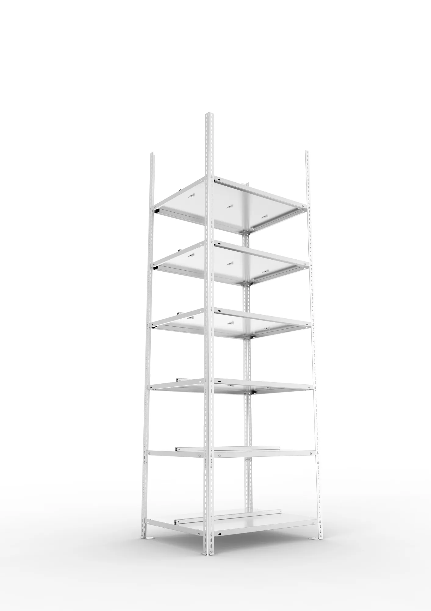 META FIX COMPACT | Büro-Schraubregal | Grundregal | 2200 x 750 x 600 mm | Fachlast 100 kg | 6 Ebenen | verzinkt