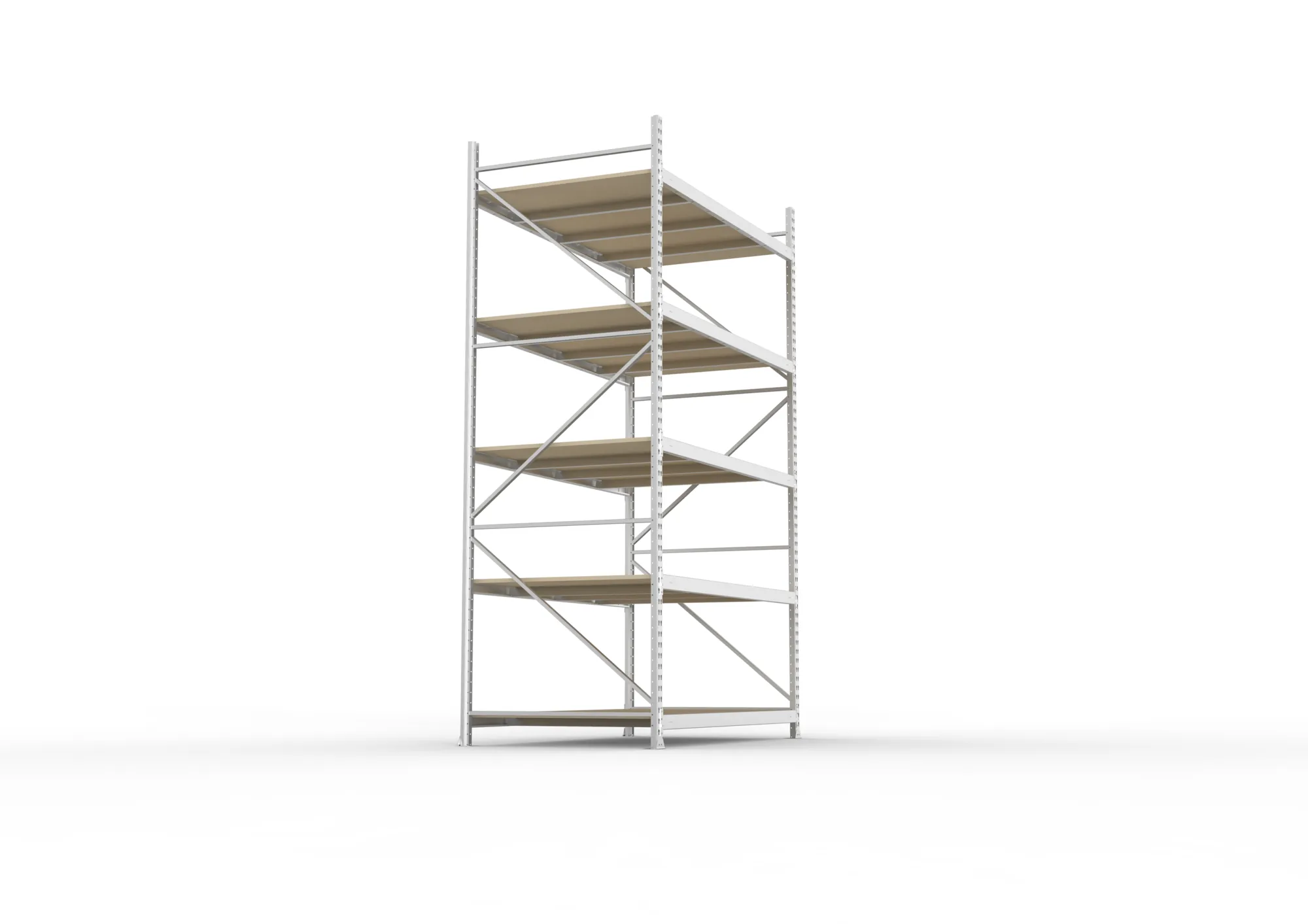 META MINI-RACK Weitspannregal | Grundregal | 3000 x 1800 x 1050 mm | Fachlast 600 kg | Spanplattenböden | 5 Ebenen