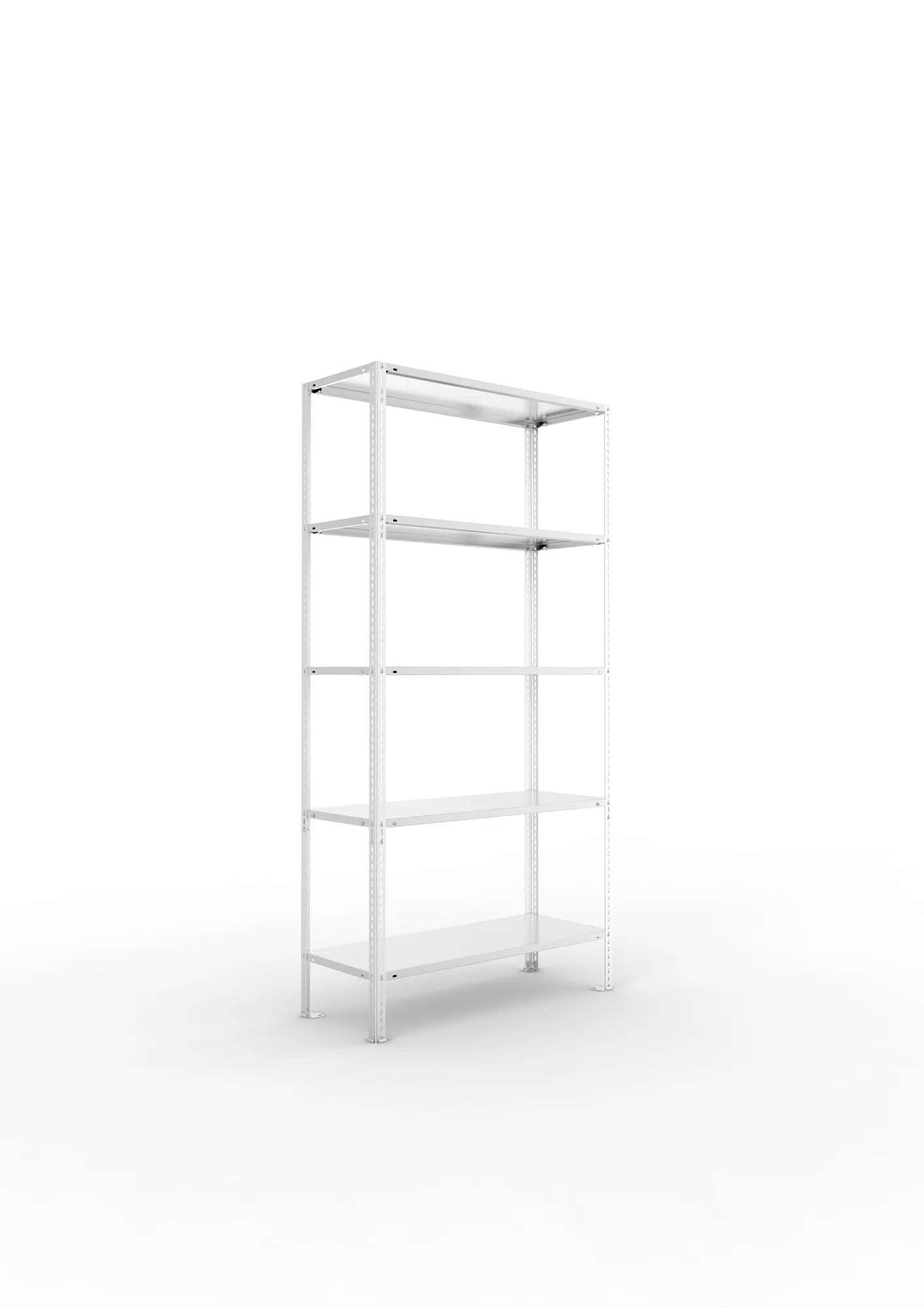 META FIX | Fachbodenregal | Grundregal | 2000 x 1000 x 400 mm | Fachlast 80 kg | 5 Ebenen | verzinkt