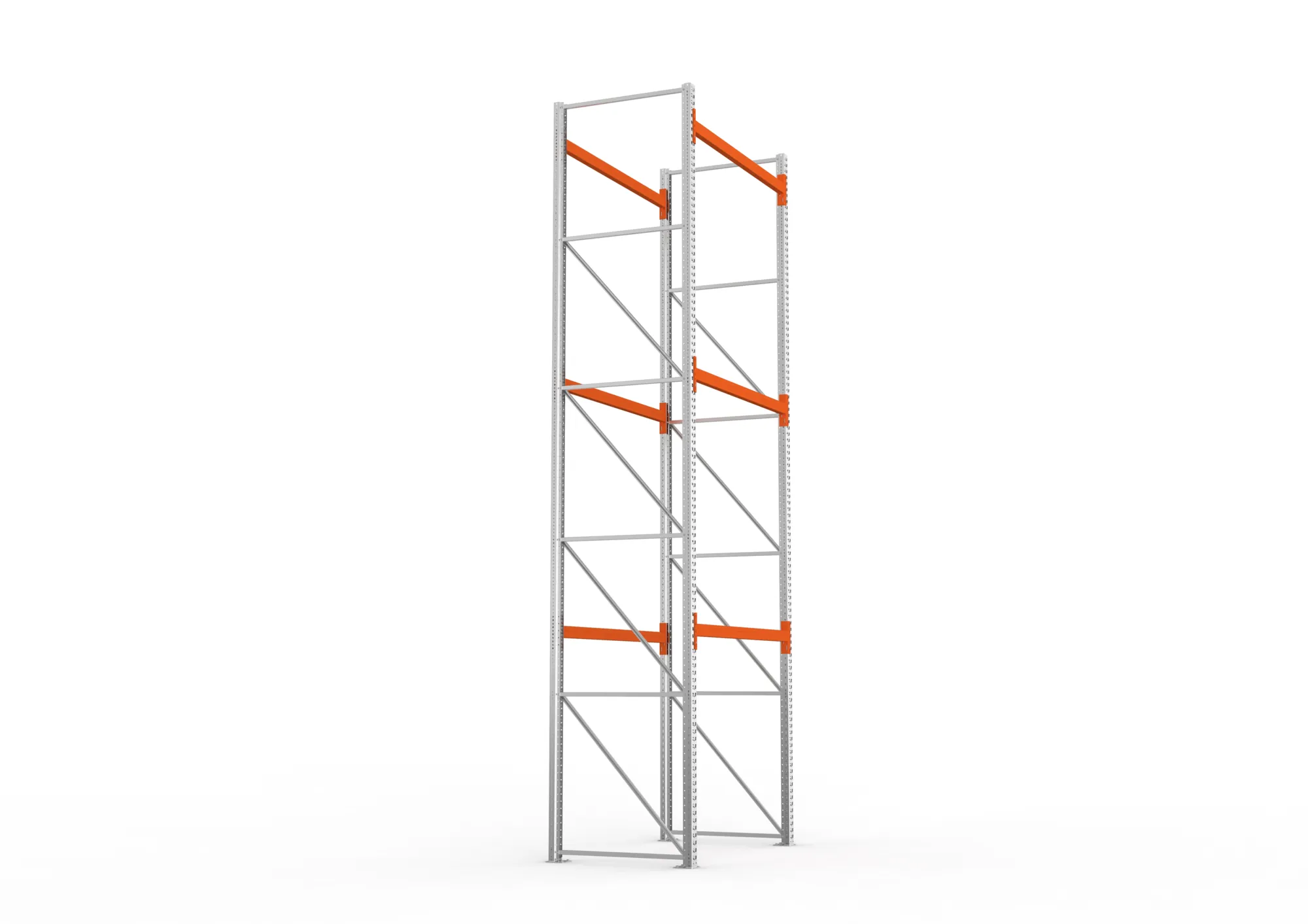 META MULTIPAL | Palettenregal | Grundregal | 5500 x 1825 x 1100 mm | Fachlast 1080 kg | 4 Ebenen | 8 Paletten | verzinkt
