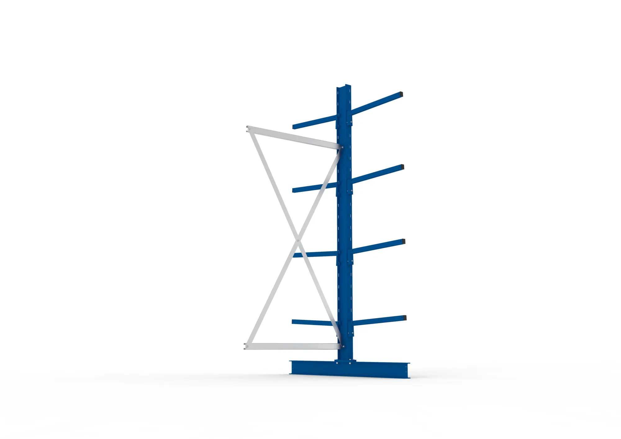 META MULTISTRONG L | Kragarmregal | Anbauregal | 2500 x 1000 x 600 mm | Armlast 140 kg | doppelseitig | 4+1 Ebenen