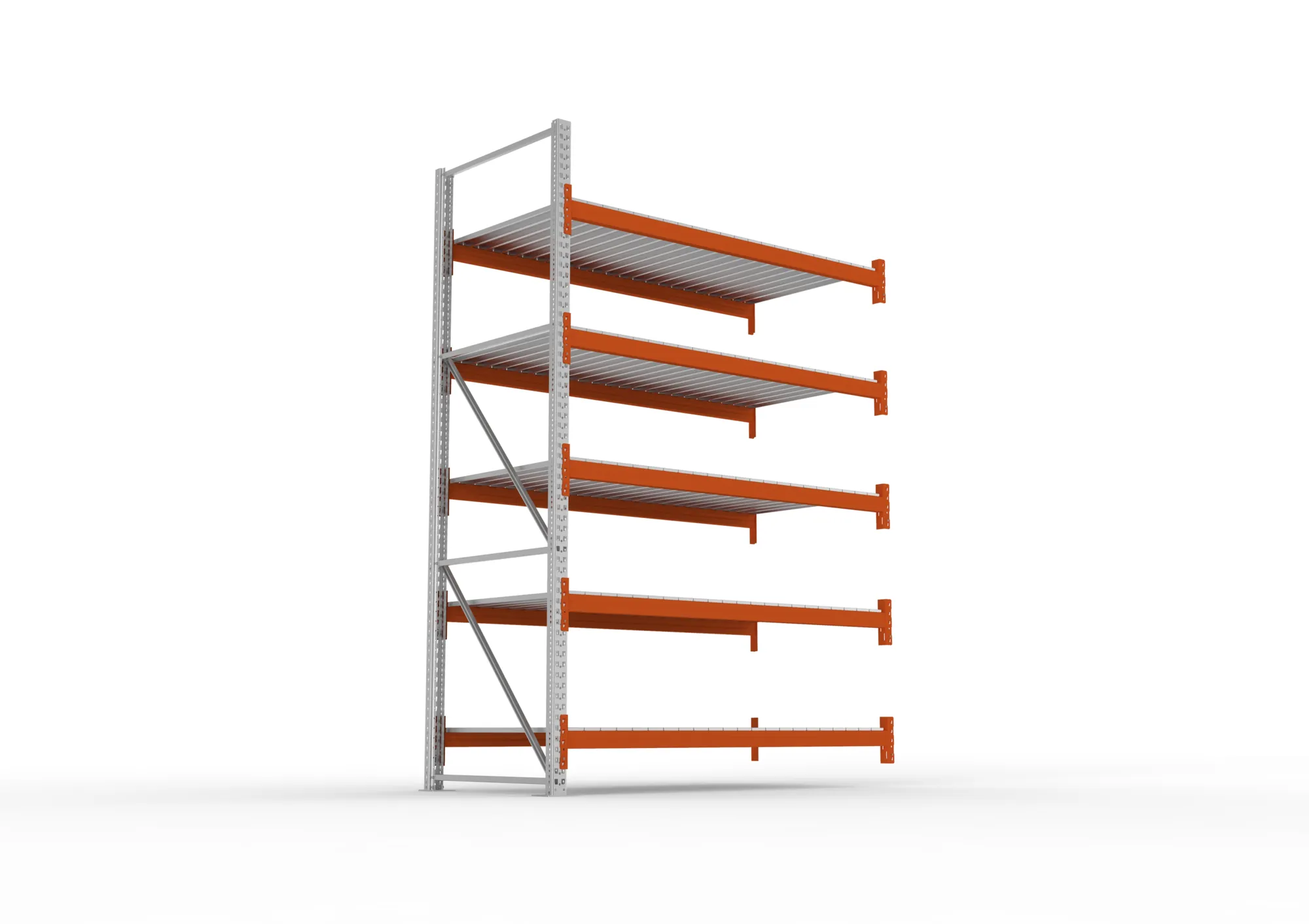 META MULTIPAL | Großfachregal | Anbauregal | 3300 x 2225 x 1100 mm | Fachlast 1700 kg | 5 Ebenen | Stahlpaneele | verzinkt