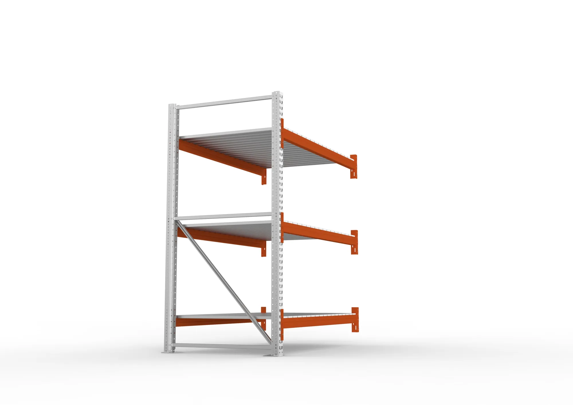 META MULTIPAL | Großfachregal | Anbauregal | 2200 x 1825 x 1100 mm | Fachlast 1800 kg | 3 Ebenen | Stahlpaneele | verzinkt