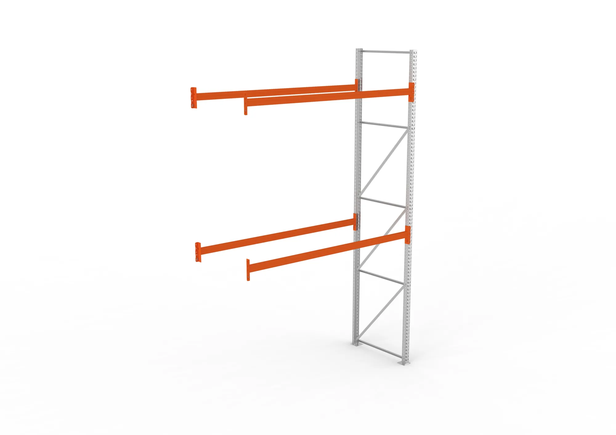 META MULTIPAL | Palettenregal | Anbauregal | 4400 x 2700 x 1100 mm | Fachlast 470 kg | 3 Ebenen | 9 Paletten | verzinkt