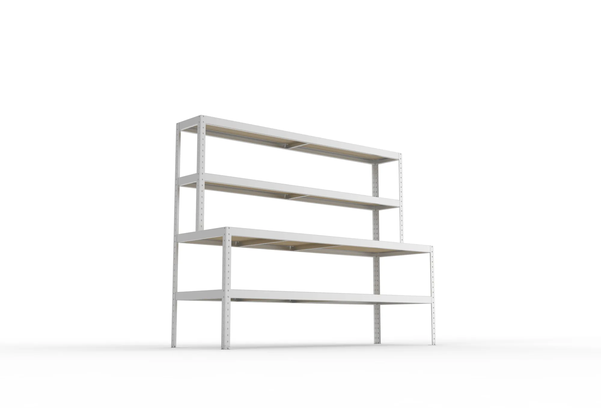 META SPEED-RACK | Packtisch | 1970 x 2500 x 800 mm | 4 Ebenen | verzinkt
