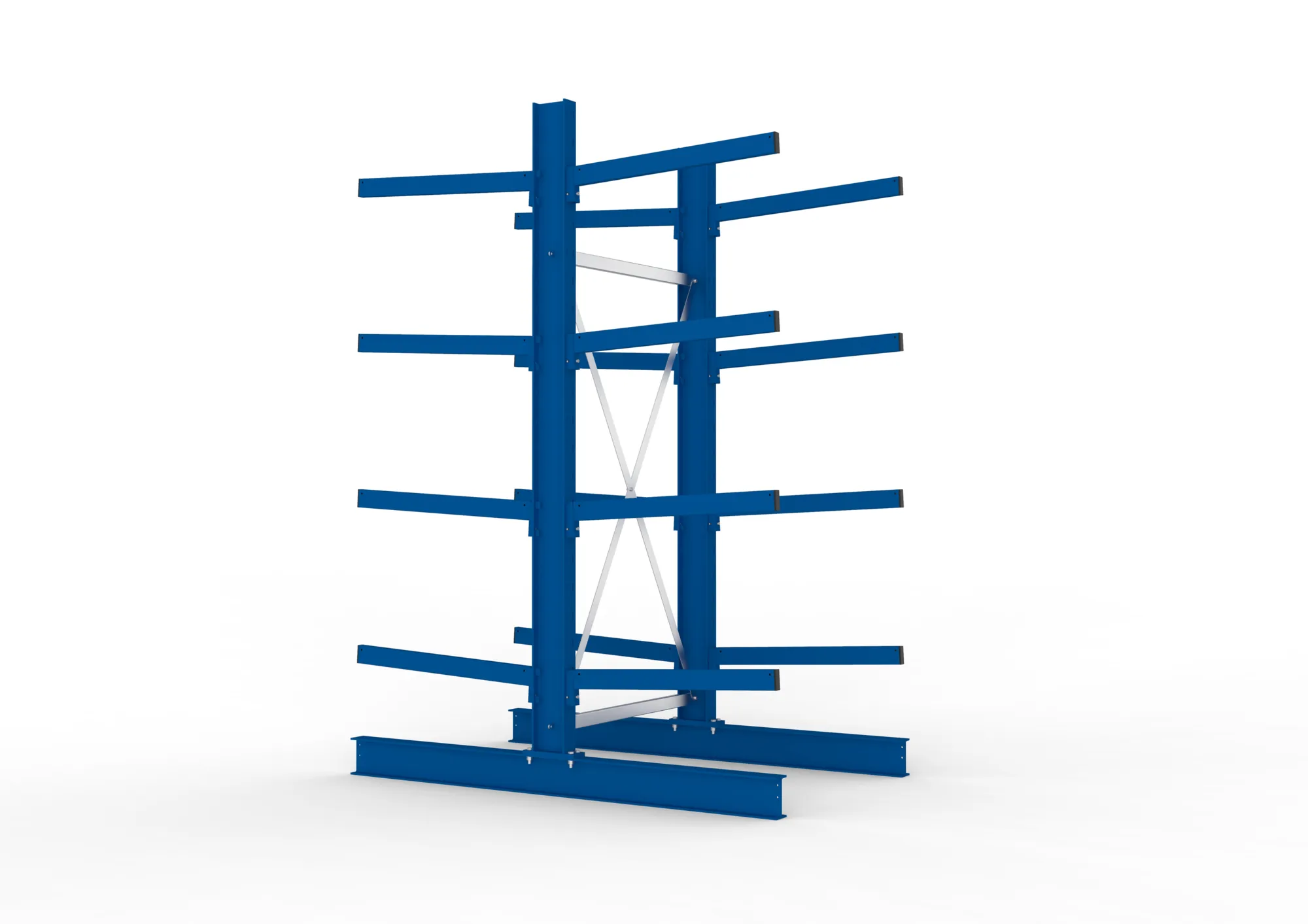 META MULTISTRONG M | Kragarmregal | Grundregal | 2500 x 1000 x 800 mm | Armlast 250 kg | doppelseitig | 4+1 Ebenen