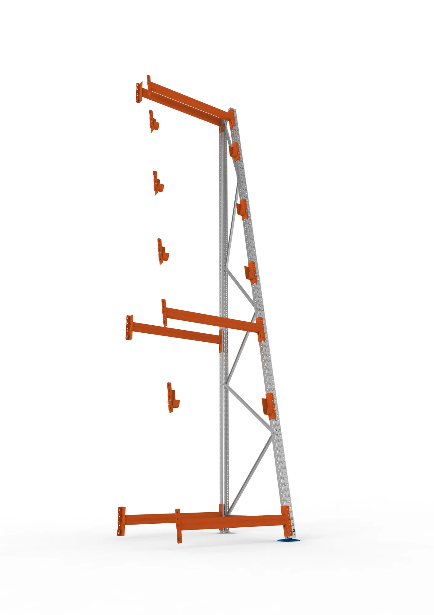 META MULTIPAL | Kabeltrommelregal | Anbauregal | 4900 x 1100 x 1100 mm | Feldlast 3000 kg | 4 Ebenen | Typ 3/A-Ständer | verzinkt