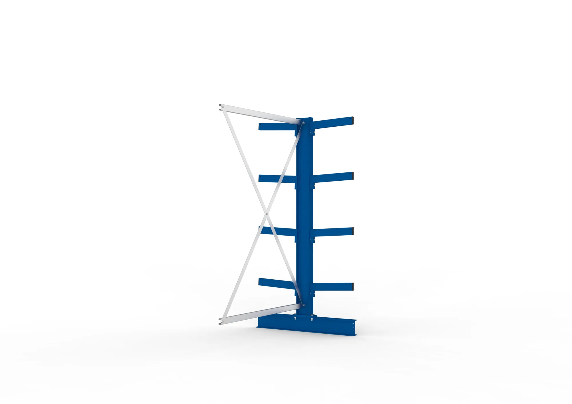 META MULTISTRONG M | Kragarmregal | Anbauregal | 2000 x 1300 x 400 mm | Armlast 535 kg | doppelseitig | 4+1 Ebenen