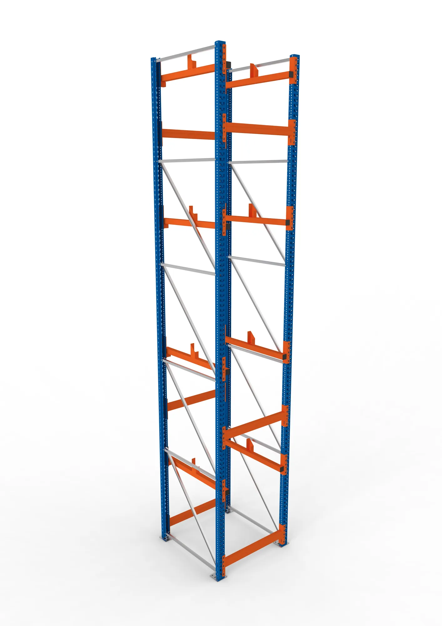 META MULTIPAL | Kabeltrommelregal | Grundregal | 5500 x 900 x 1100 mm | Feldlast 5500 kg | 2 Ebenen | Typ 1 | RAL 5010