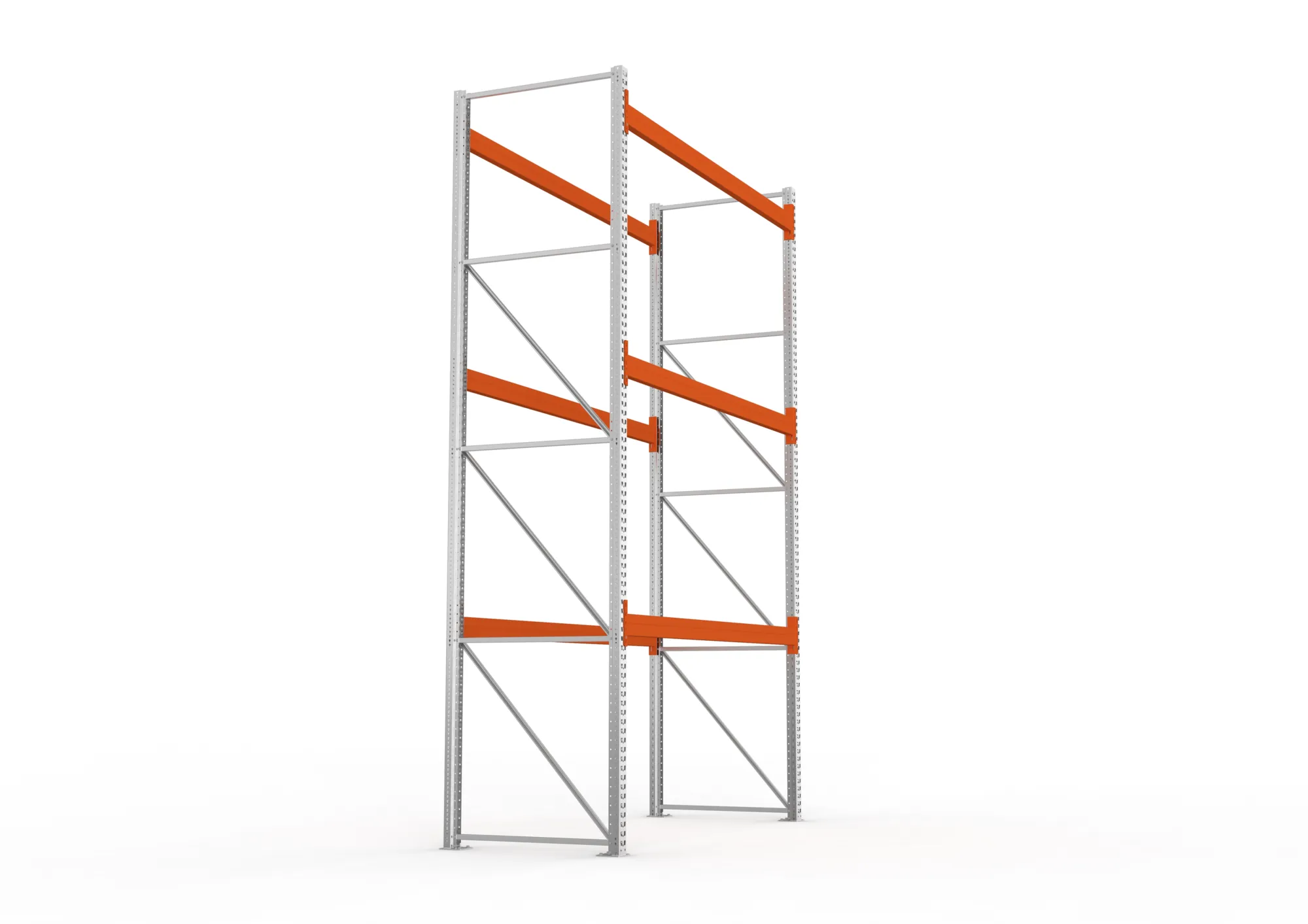 META MULTIPAL | Palettenregal | Grundregal | 4400 x 2700 x 1100 mm | Fachlast 940 kg | 4 Ebenen | 12 Paletten | verzinkt