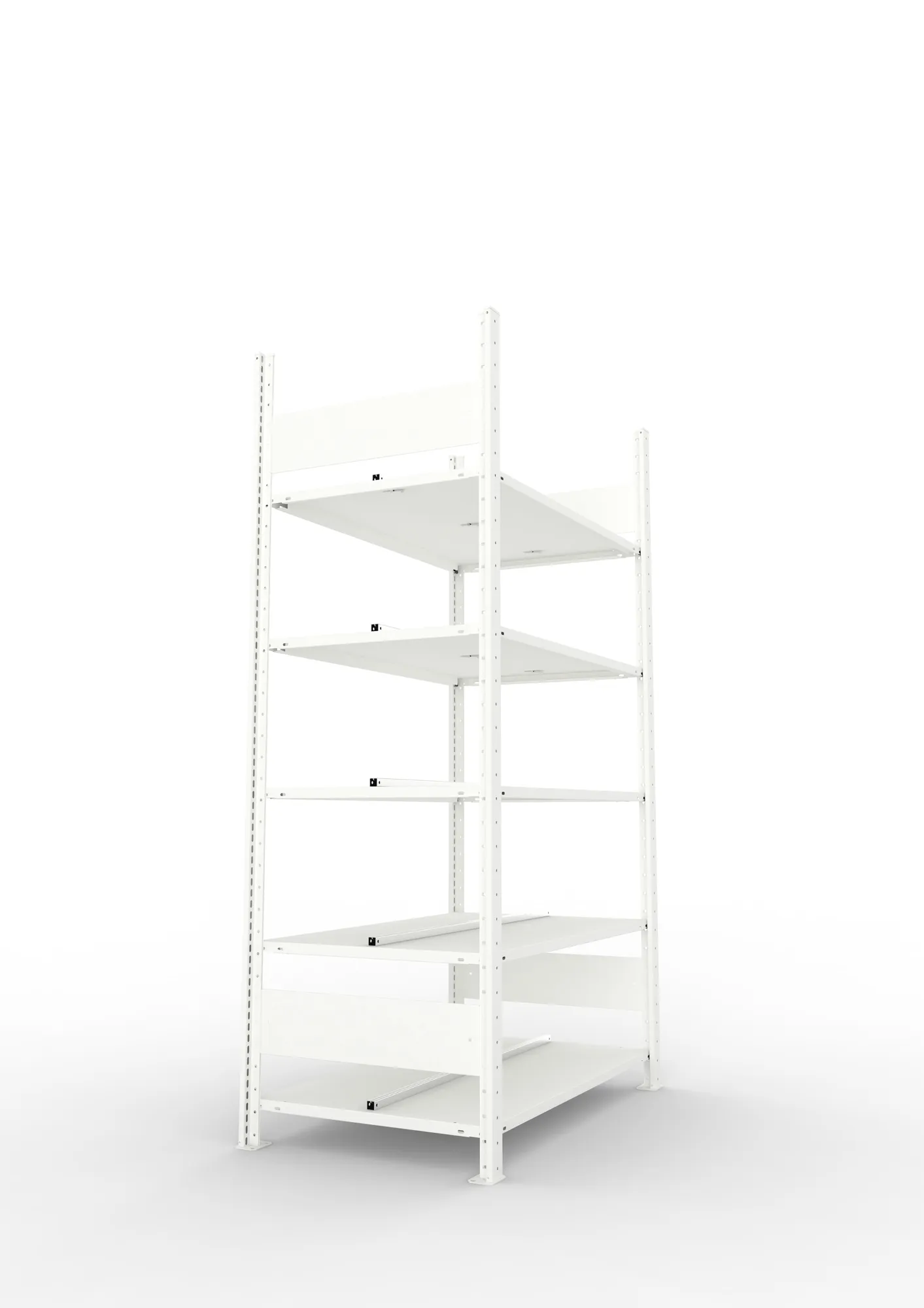 META COMPACT | Büro-Steckregal | Grundregal | 1850 x 1000 x 600 mm | Fachlast 100 kg | 5 Ebenen | RAL 7035
