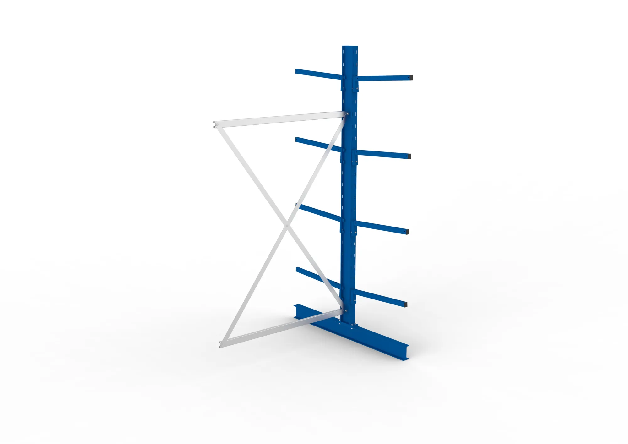 META MULTISTRONG L | Kragarmregal | Anbauregal | 2500 x 1300 x 600 mm | Armlast 140 kg | doppelseitig | 4+1 Ebenen