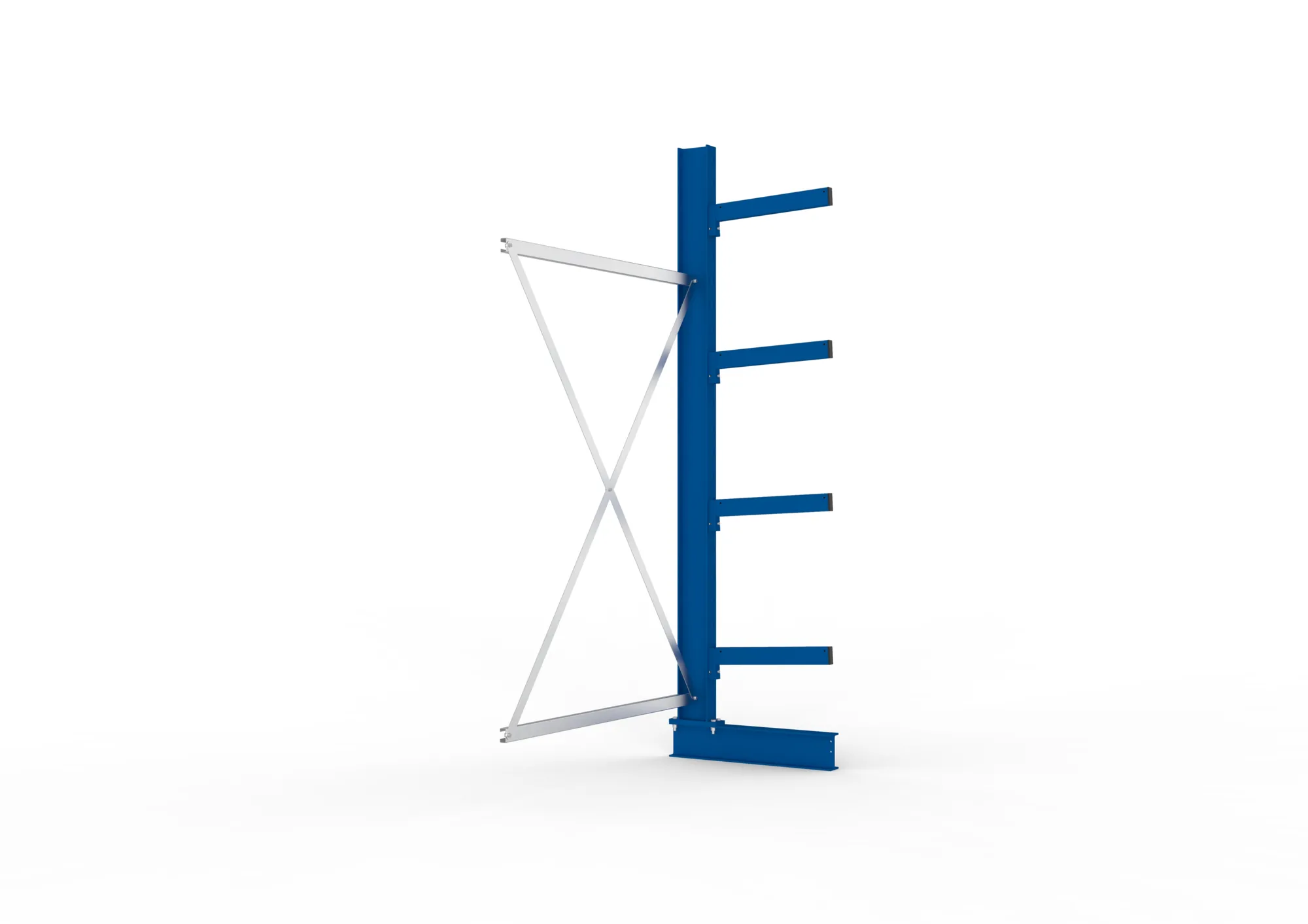 META MULTISTRONG M | Kragarmregal | Anbauregal | 2500 x 1300 x 500 mm | Armlast 430 kg | einseitig | 4+1 Ebenen
