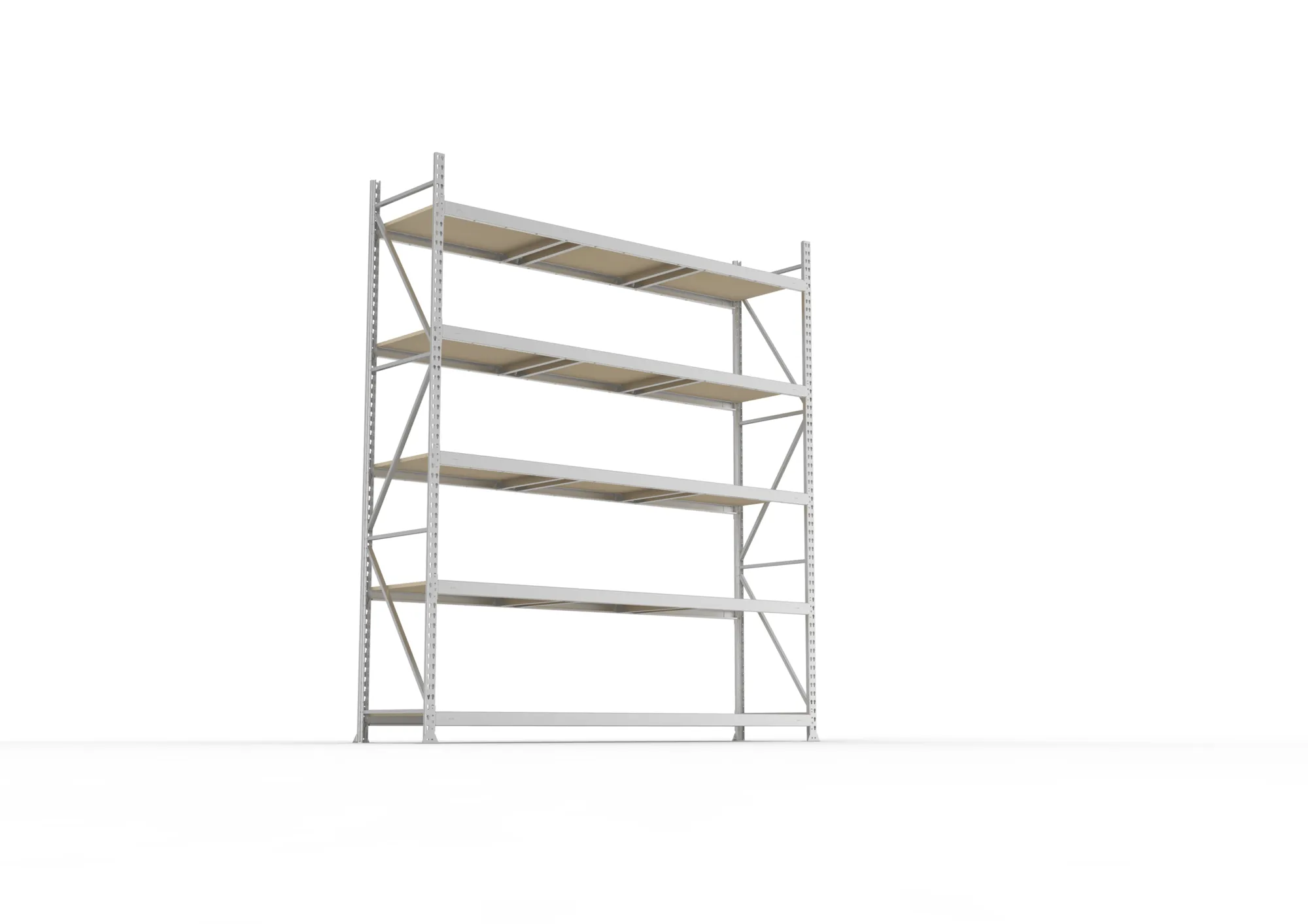 META MINI-RACK Weitspannregal | Grundregal | 3000 x 2600 x 650 mm | Fachlast 490 kg | Spanplattenböden | 5 Ebenen